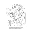 Kenmore 79641393610 drum and tub parts diagram