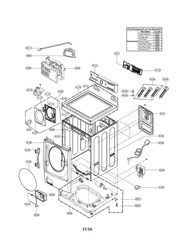 Cabinet and control parts