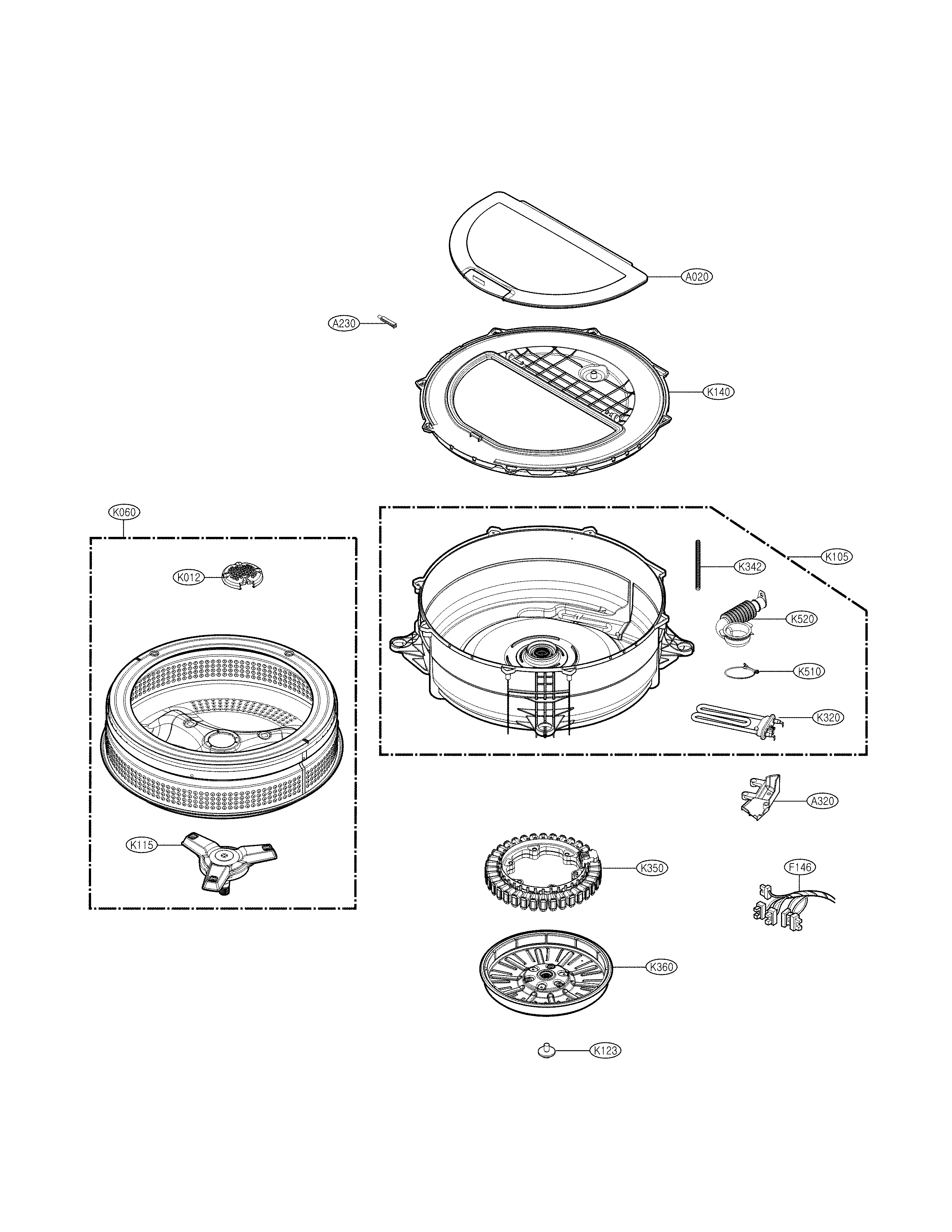 TUB ASSEMBLY PARTS