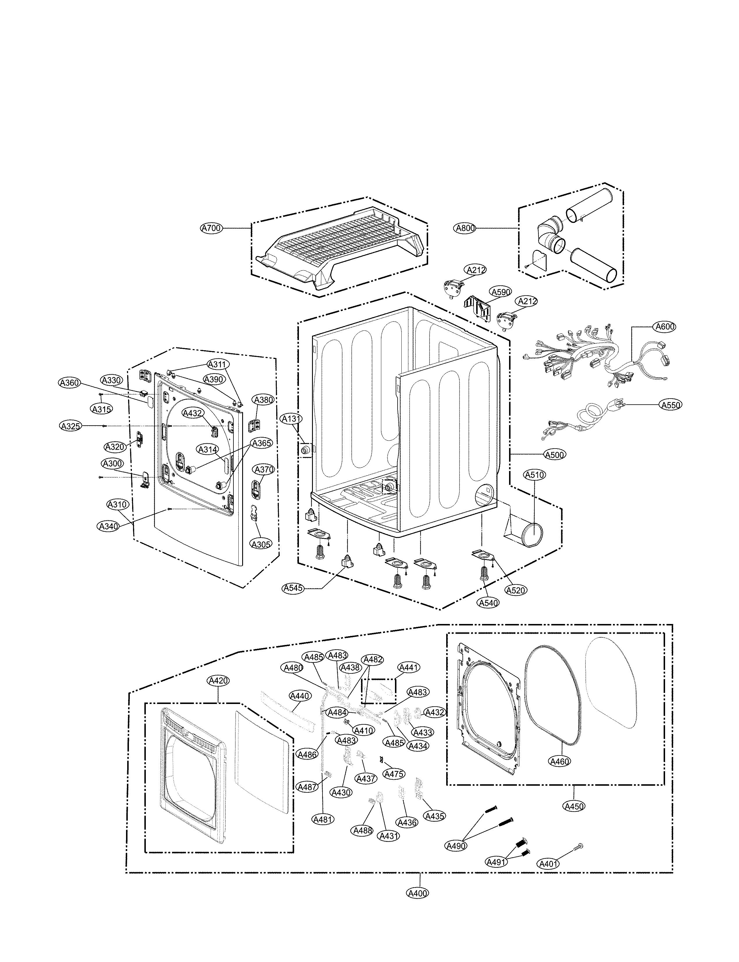 Cabinet and door parts