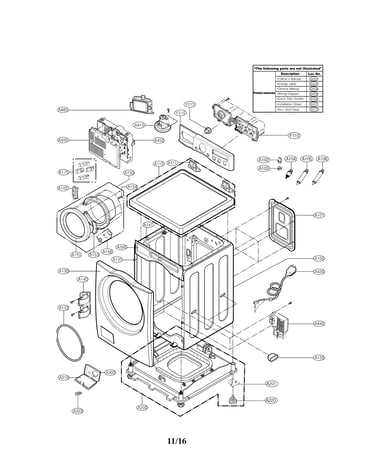 Cabinet and control parts
