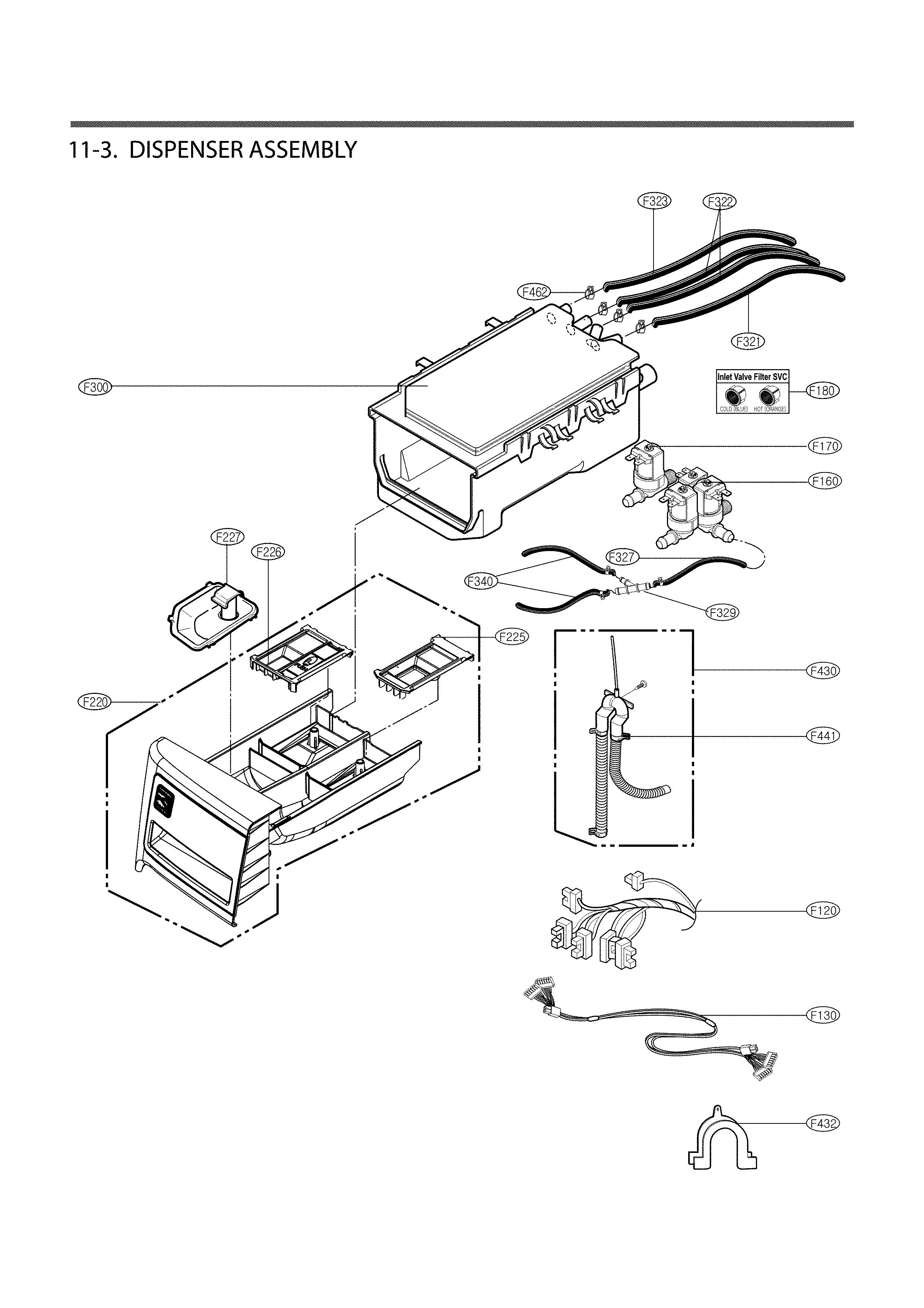 Dispenser assembly parts