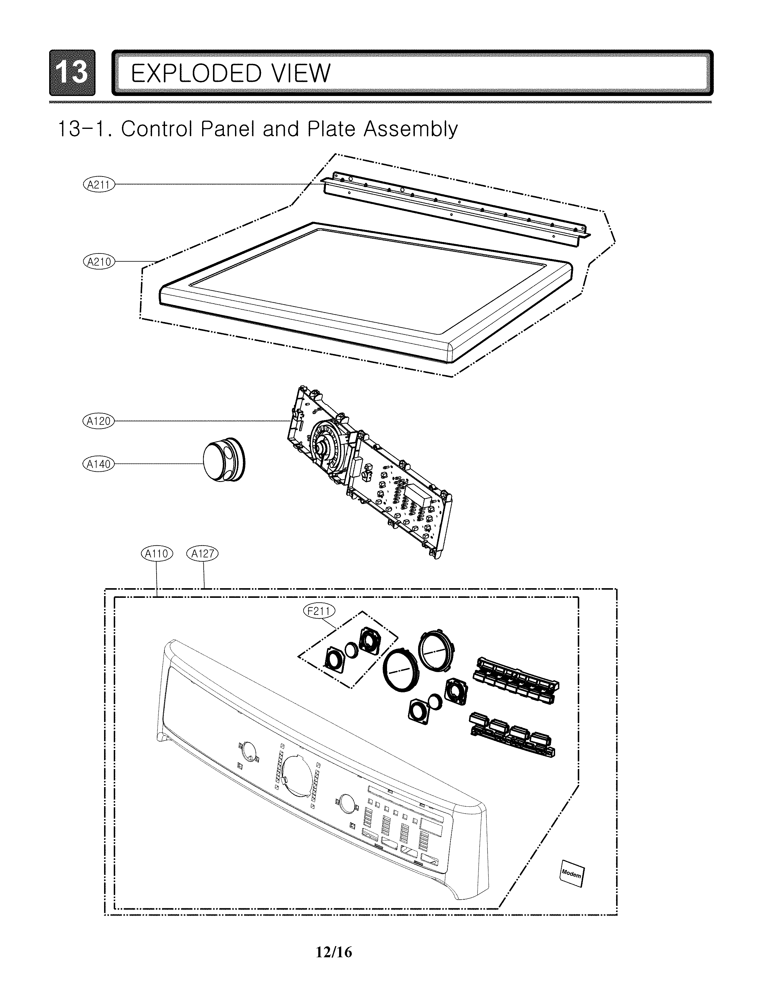 Cabinet and control parts