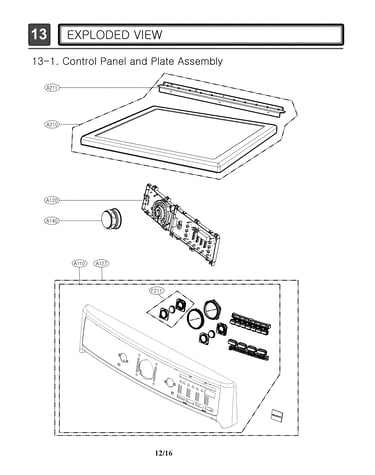 Cabinet and control parts
