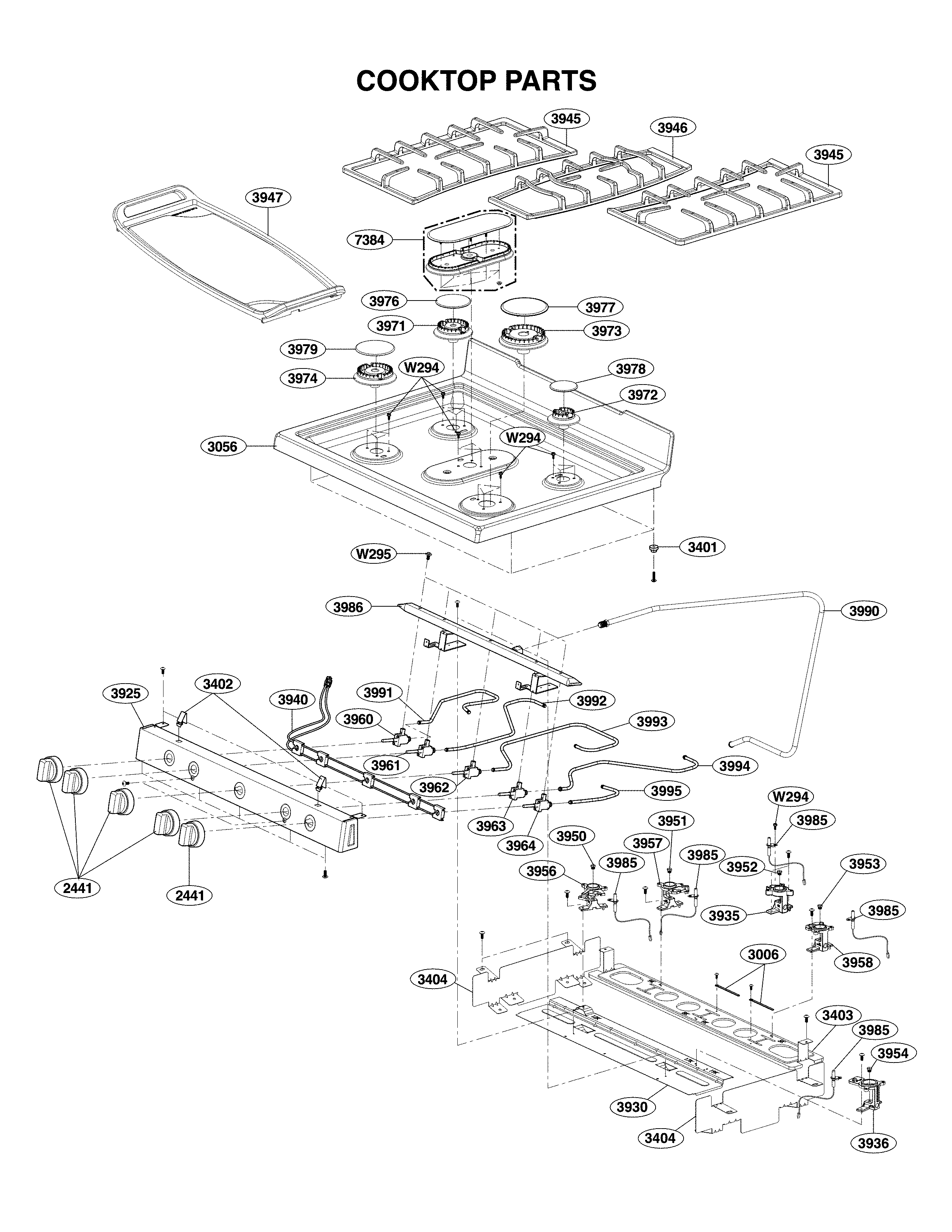 Cooktop parts