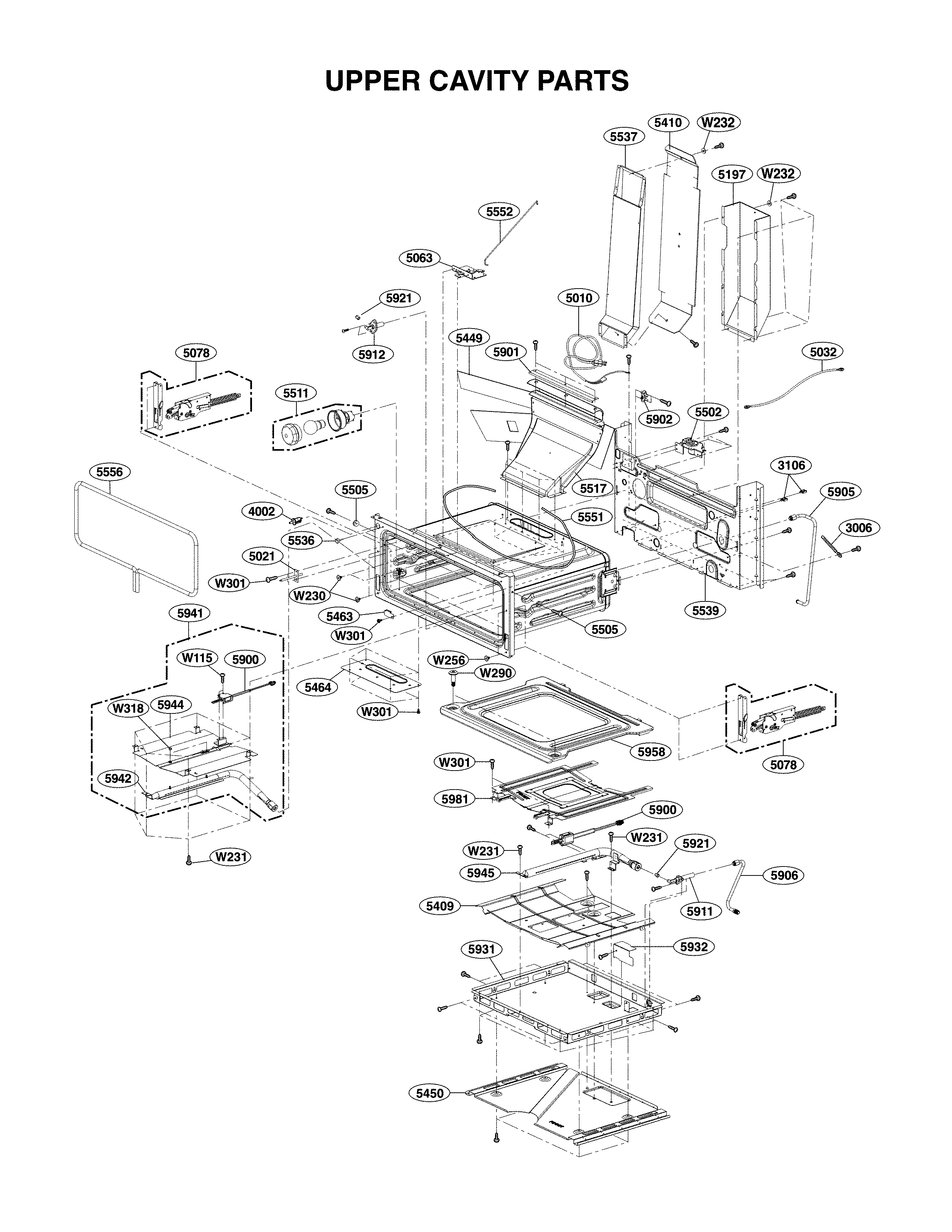 Upper cavity parts