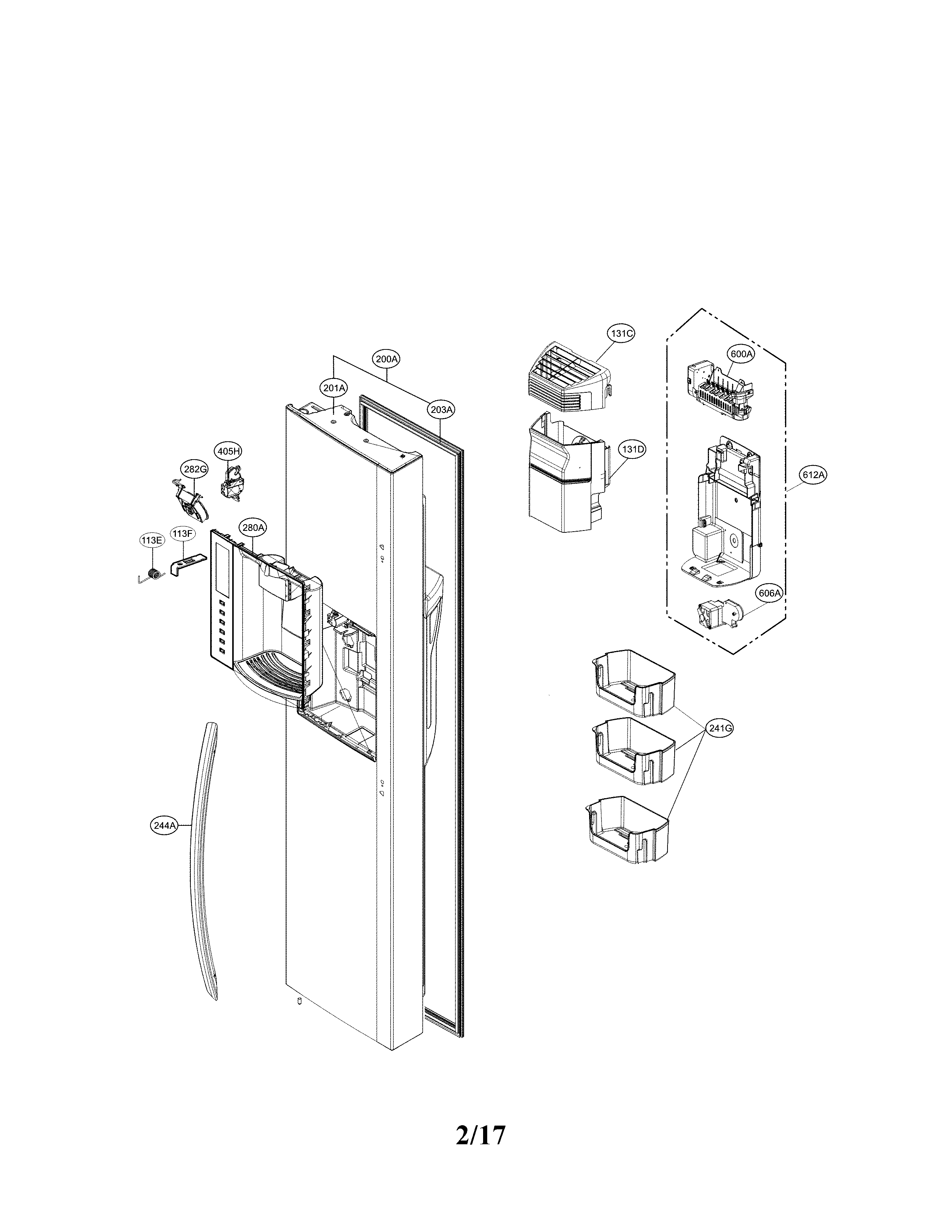 Freezer door parts