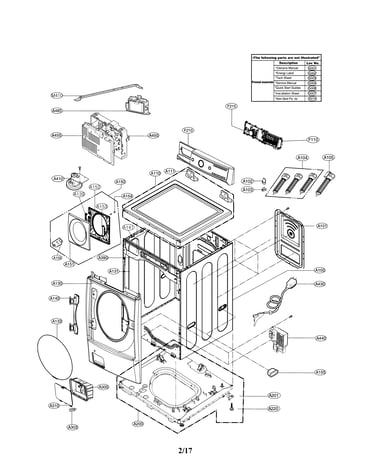 Cabinet and control parts