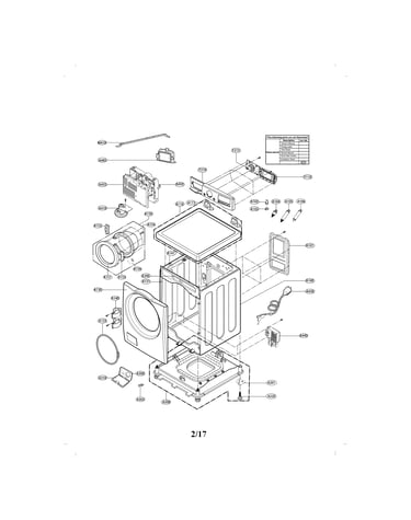 Cabinet and control parts