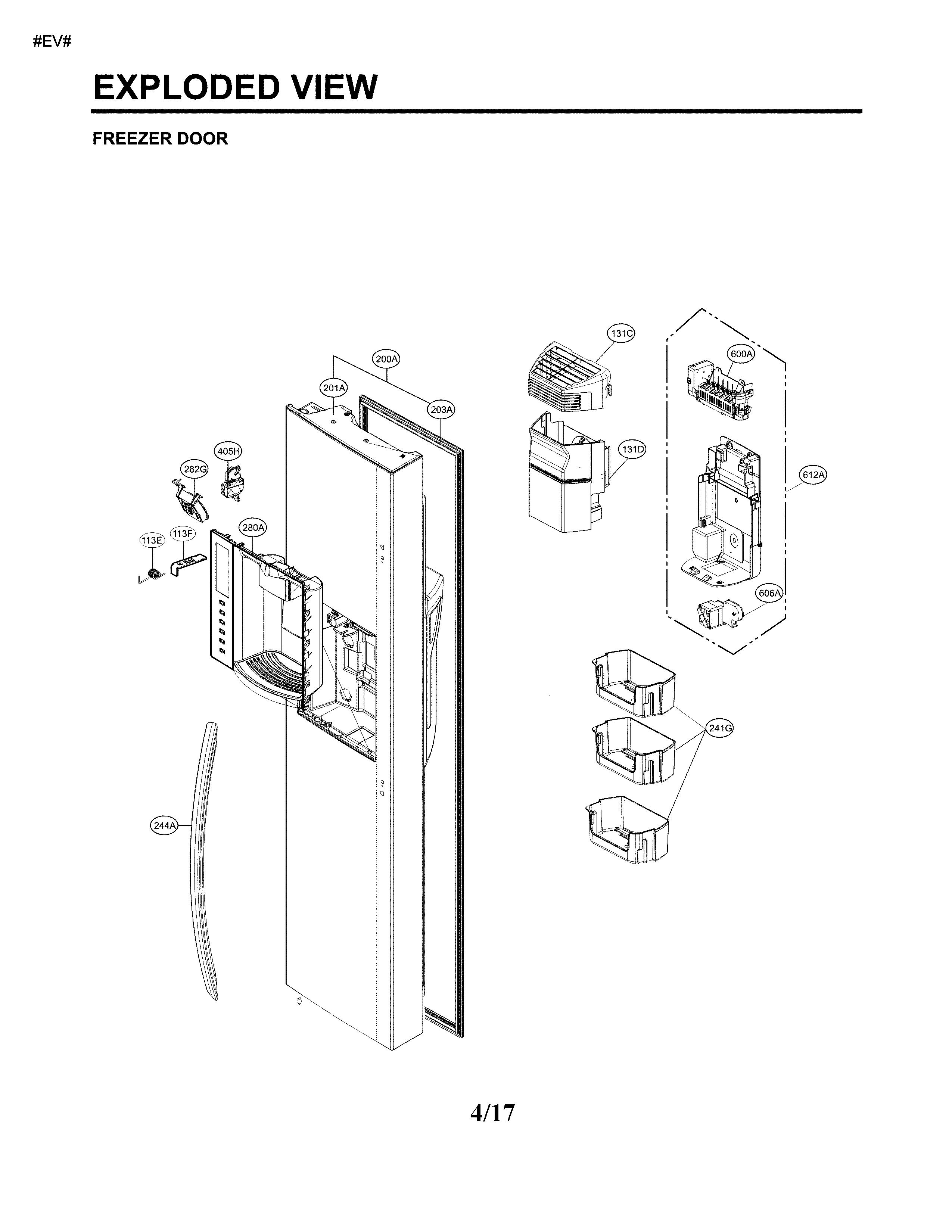 Freezer door parts