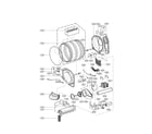 LG DLEX3370W/00 drum and motor parts diagram