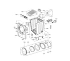 LG DLEX3570W/00 cabinet and door parts diagram
