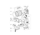 LG DLEX3570W/00 drum and motor parts diagram