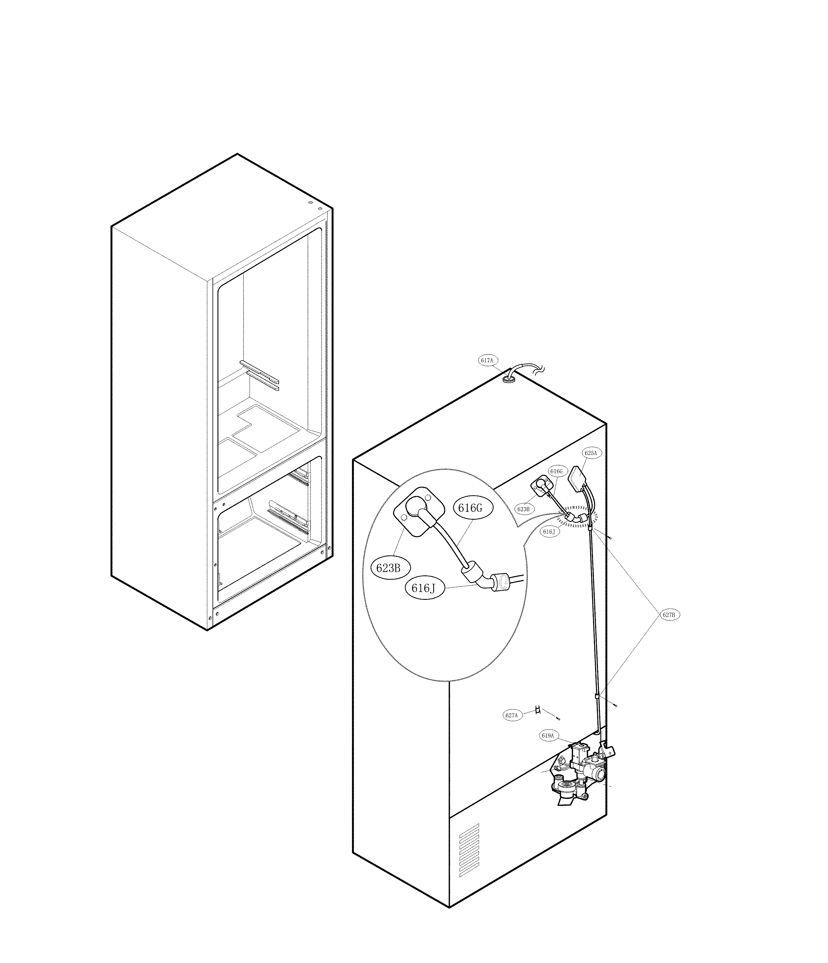 Tub and valve parts