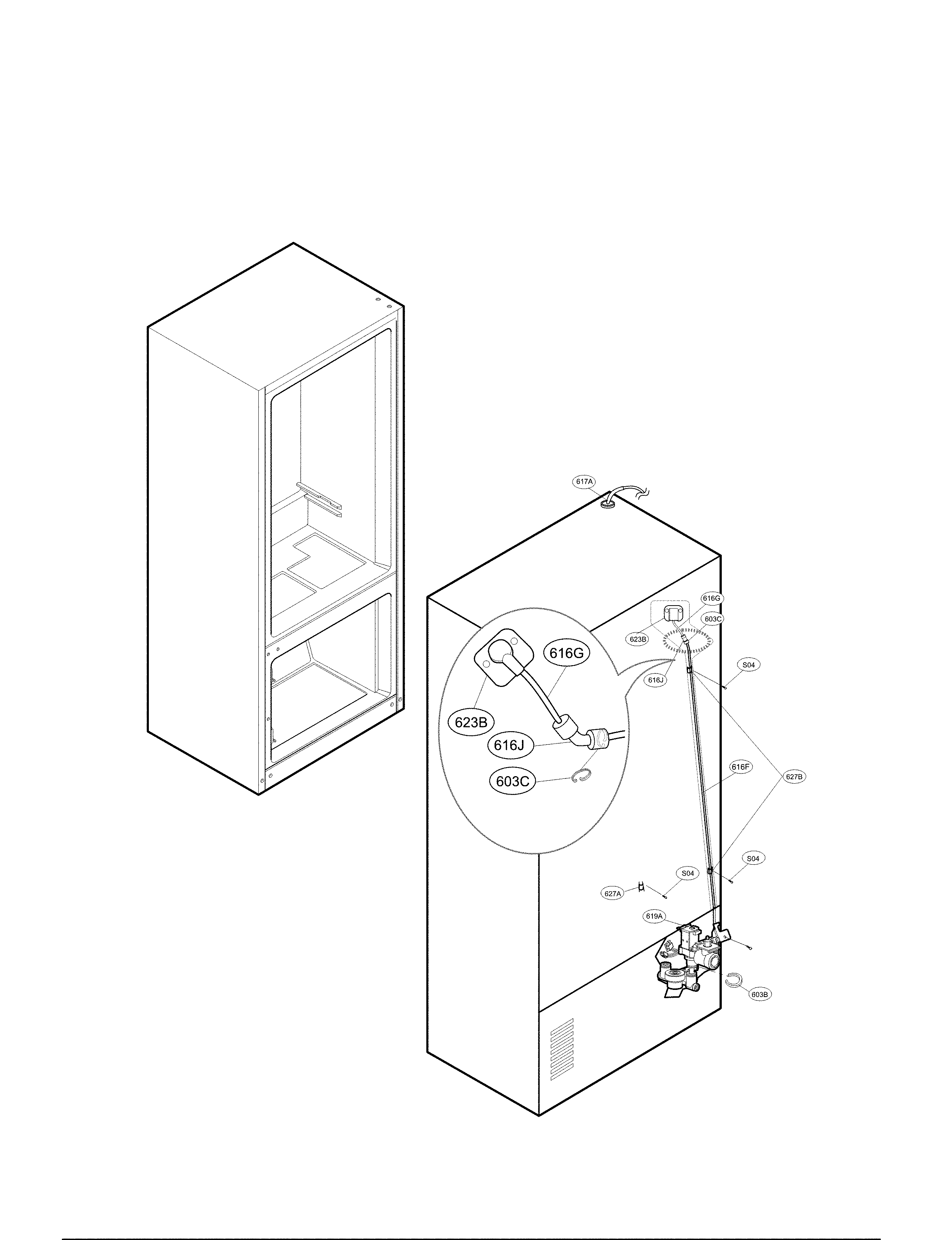 Tub and valve parts