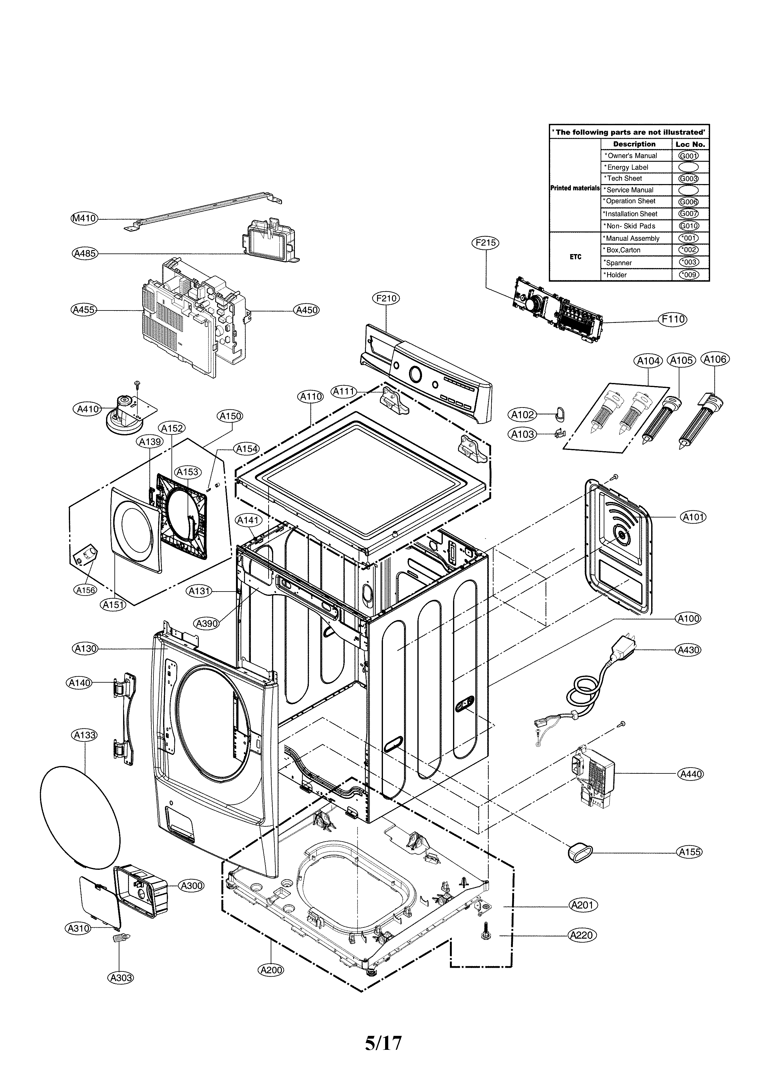 Cabinet and contorl panel parts