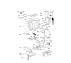LG DLEX7600WE/00 drum and motor parts diagram