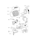 LG DLEX8100V/00 drum and motor parts diagram