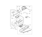 LG DLEX8100W drawer panel and guide parts diagram