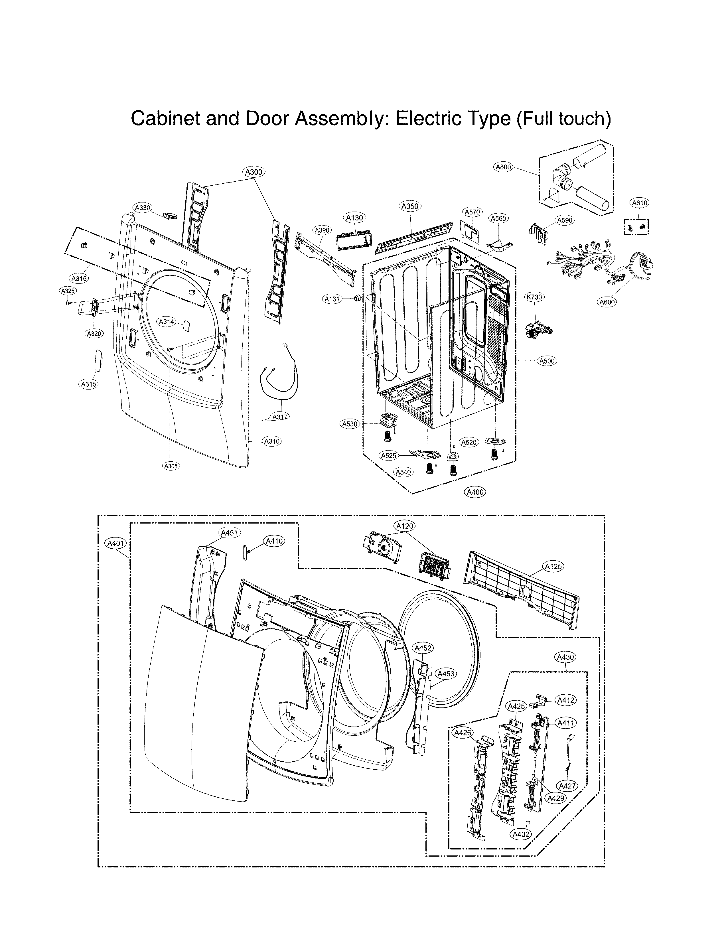 Cabinet and door parts