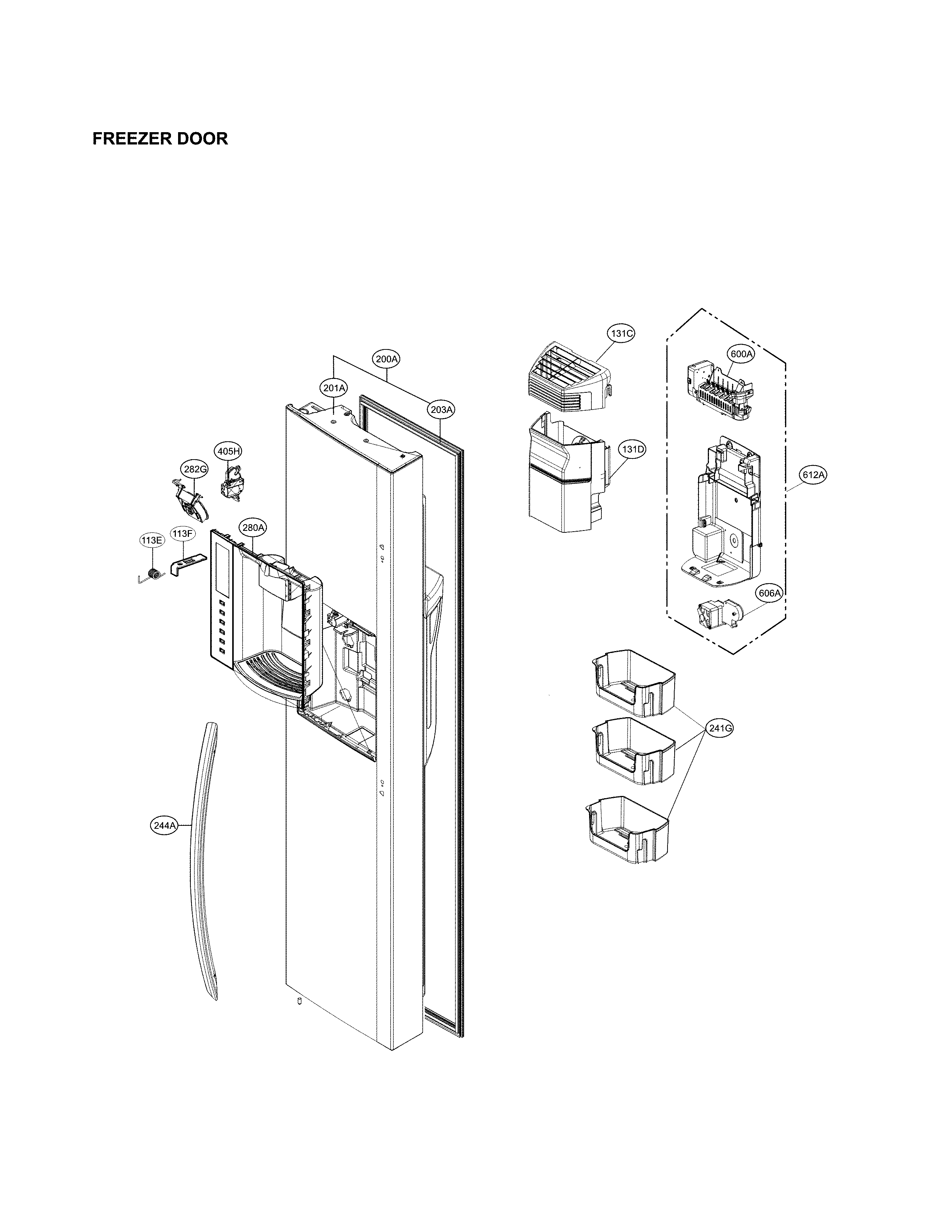 Freezer door parts