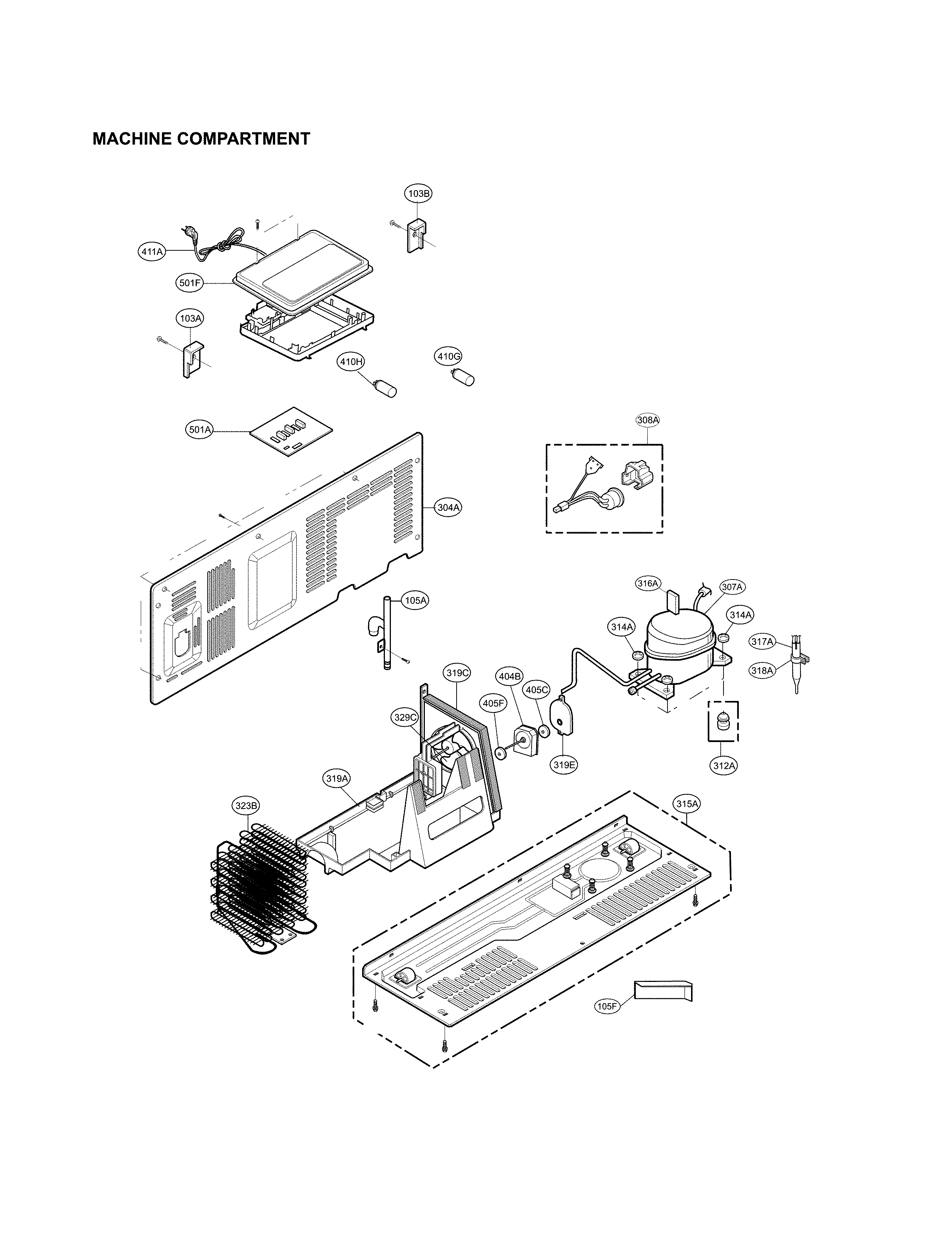 Machine compartment parts