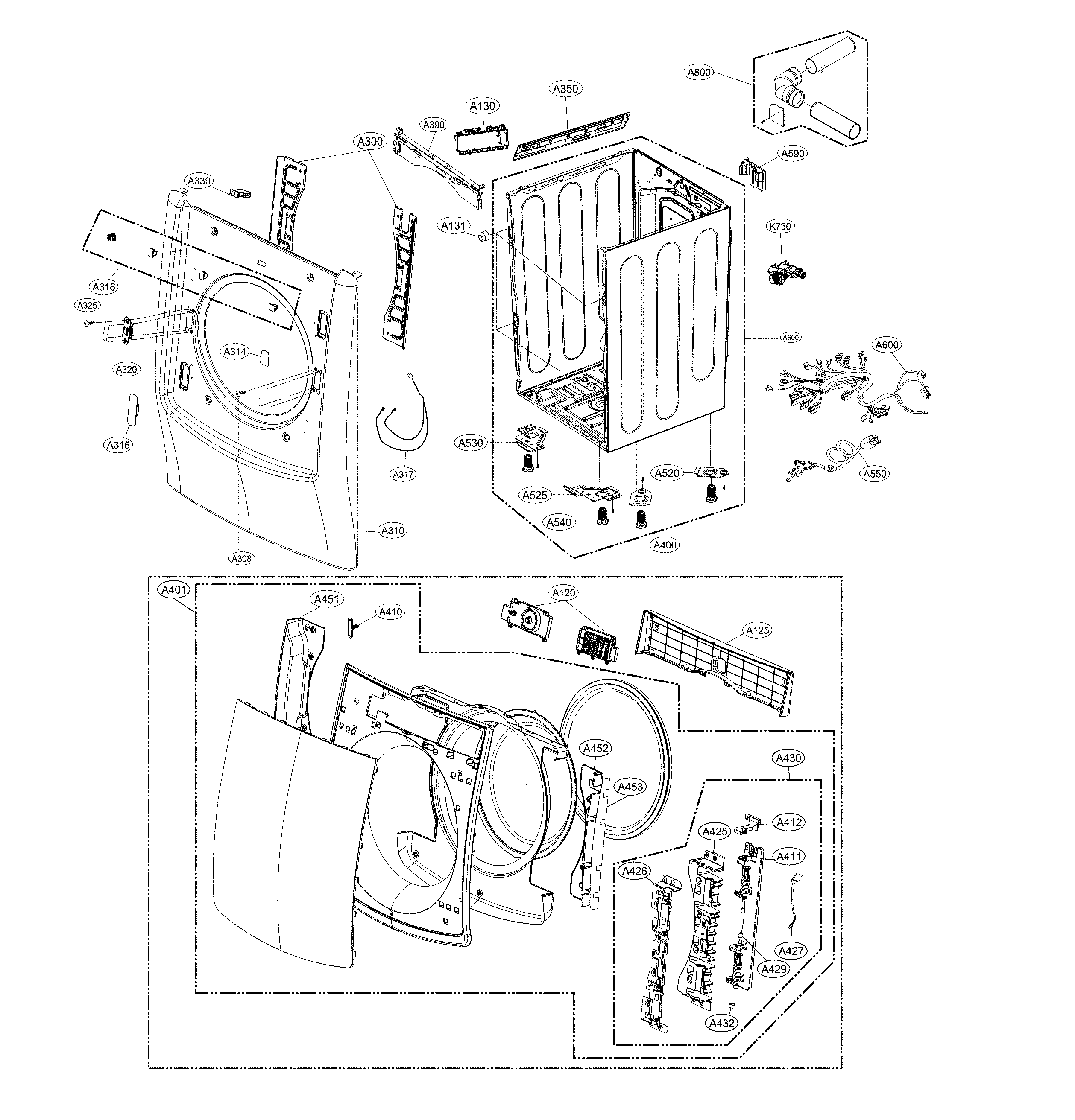 Cabinet and door parts