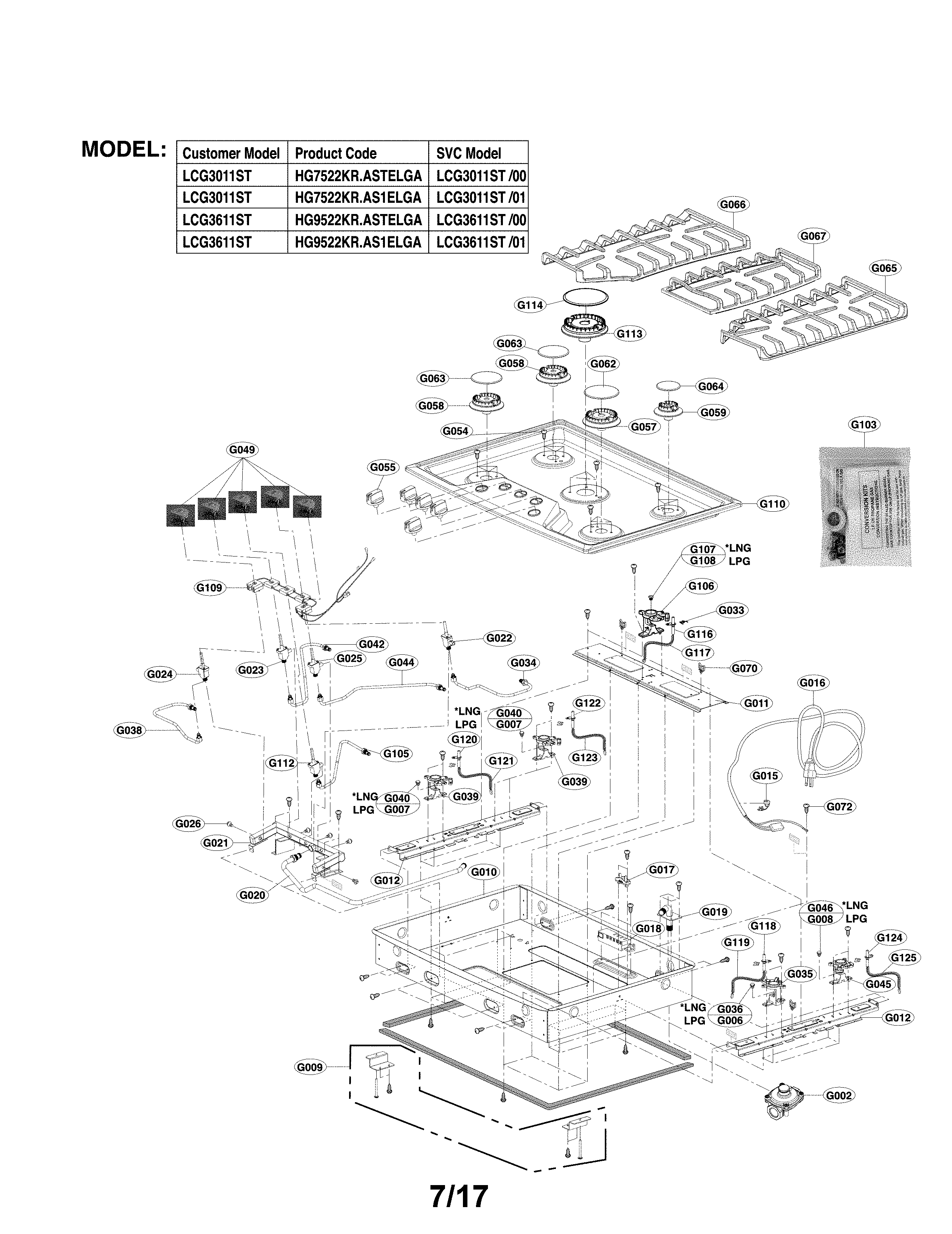 Exploded view parts