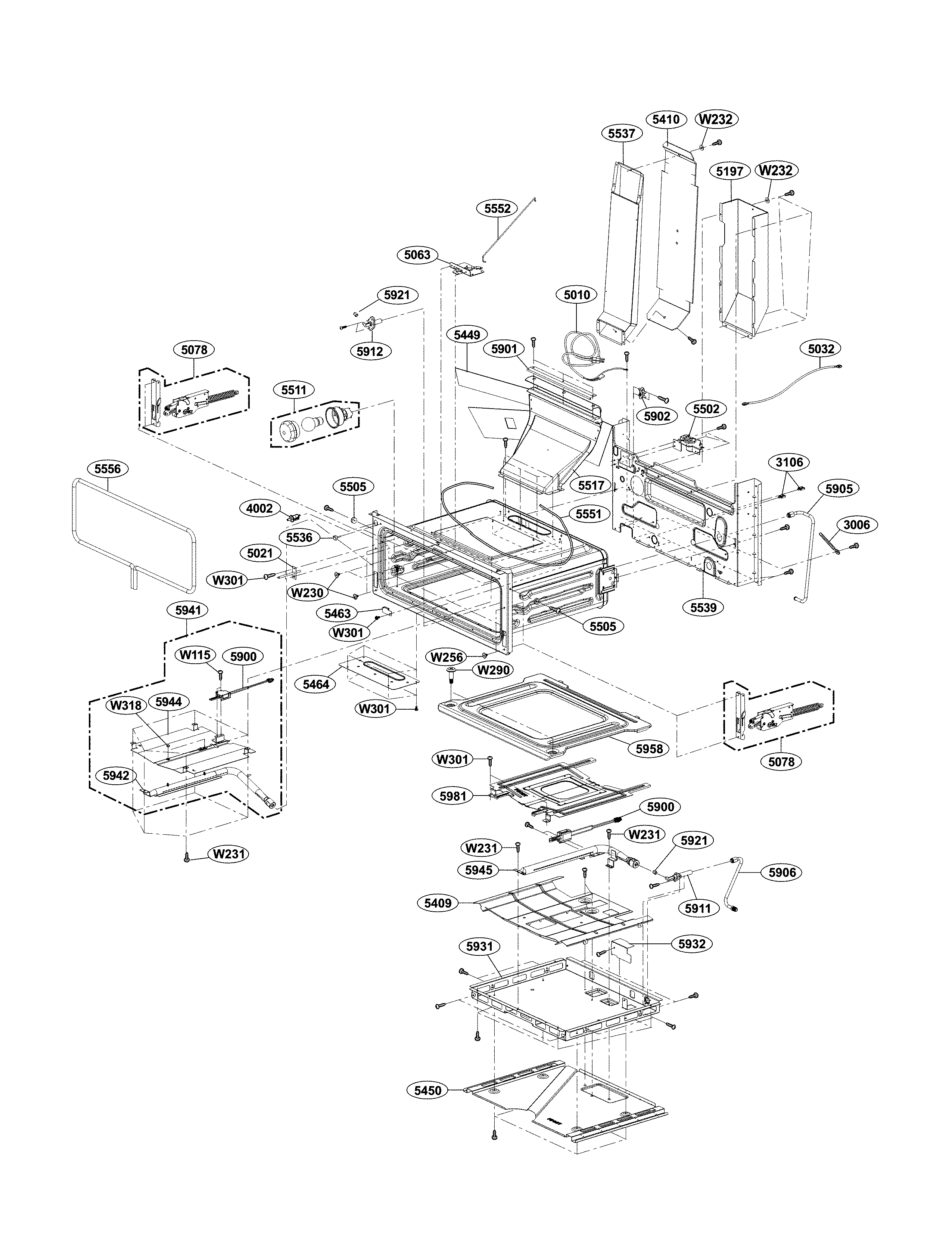 Upper cavity parts