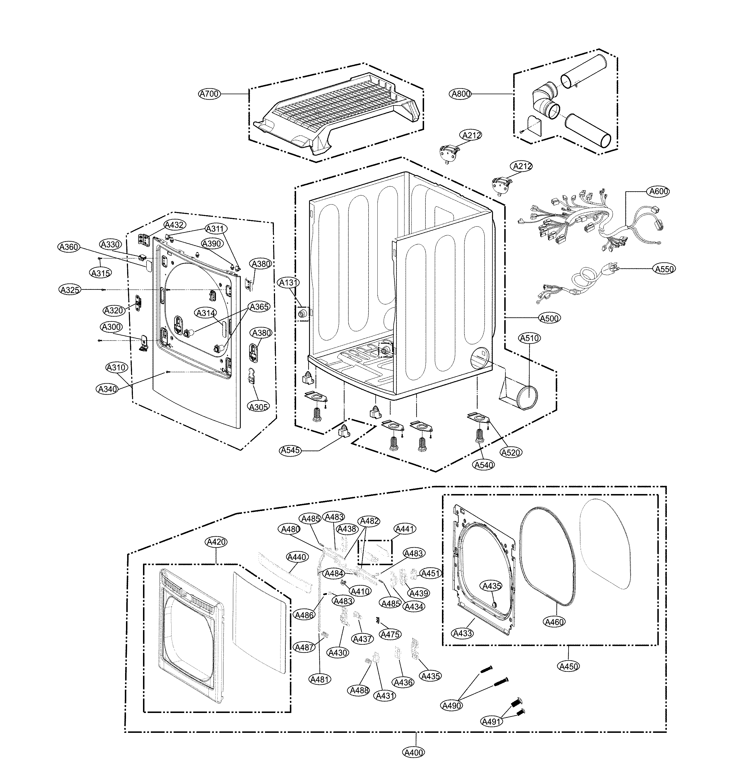 Cabinet and door parts