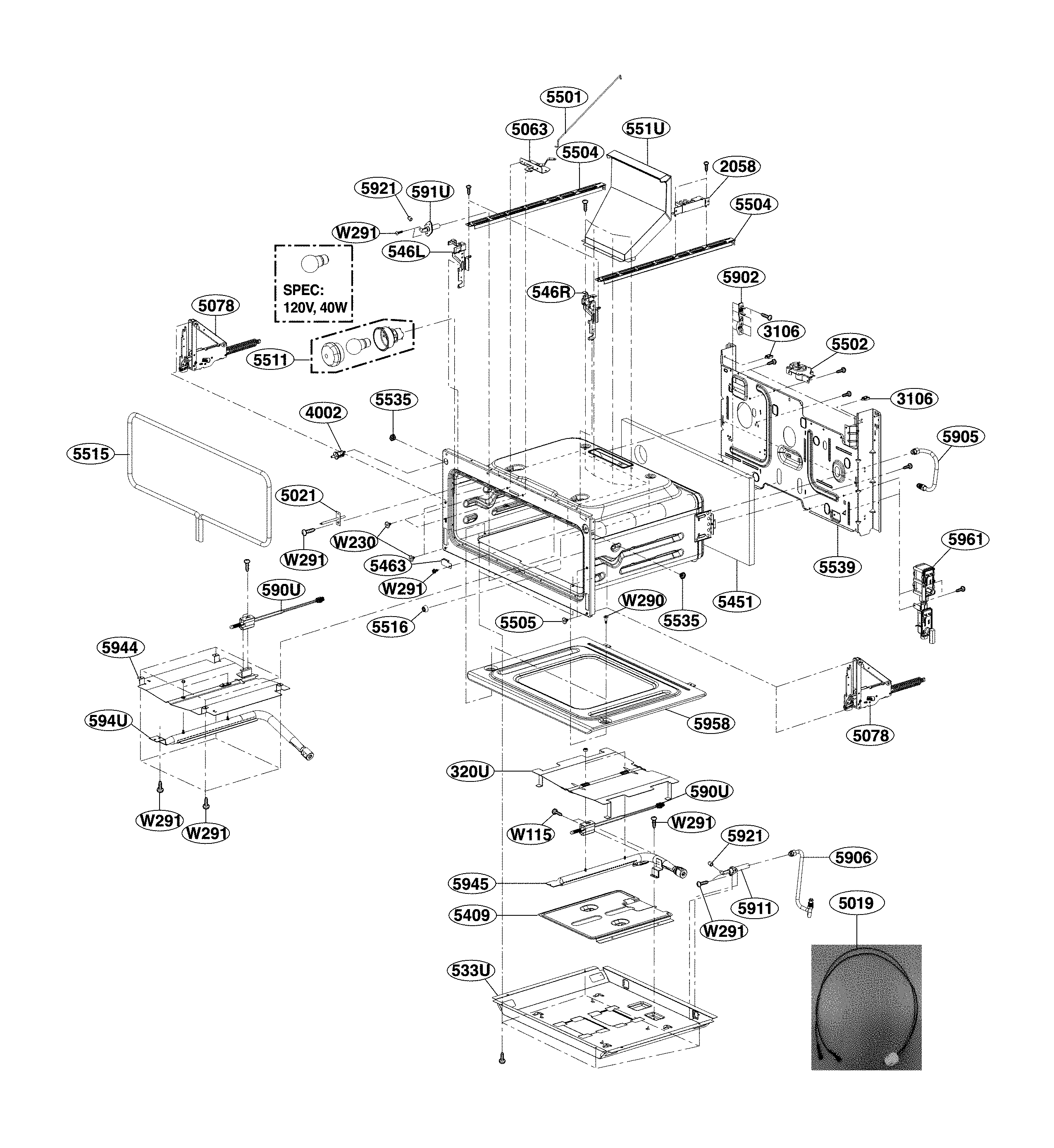 Upper cavity parts