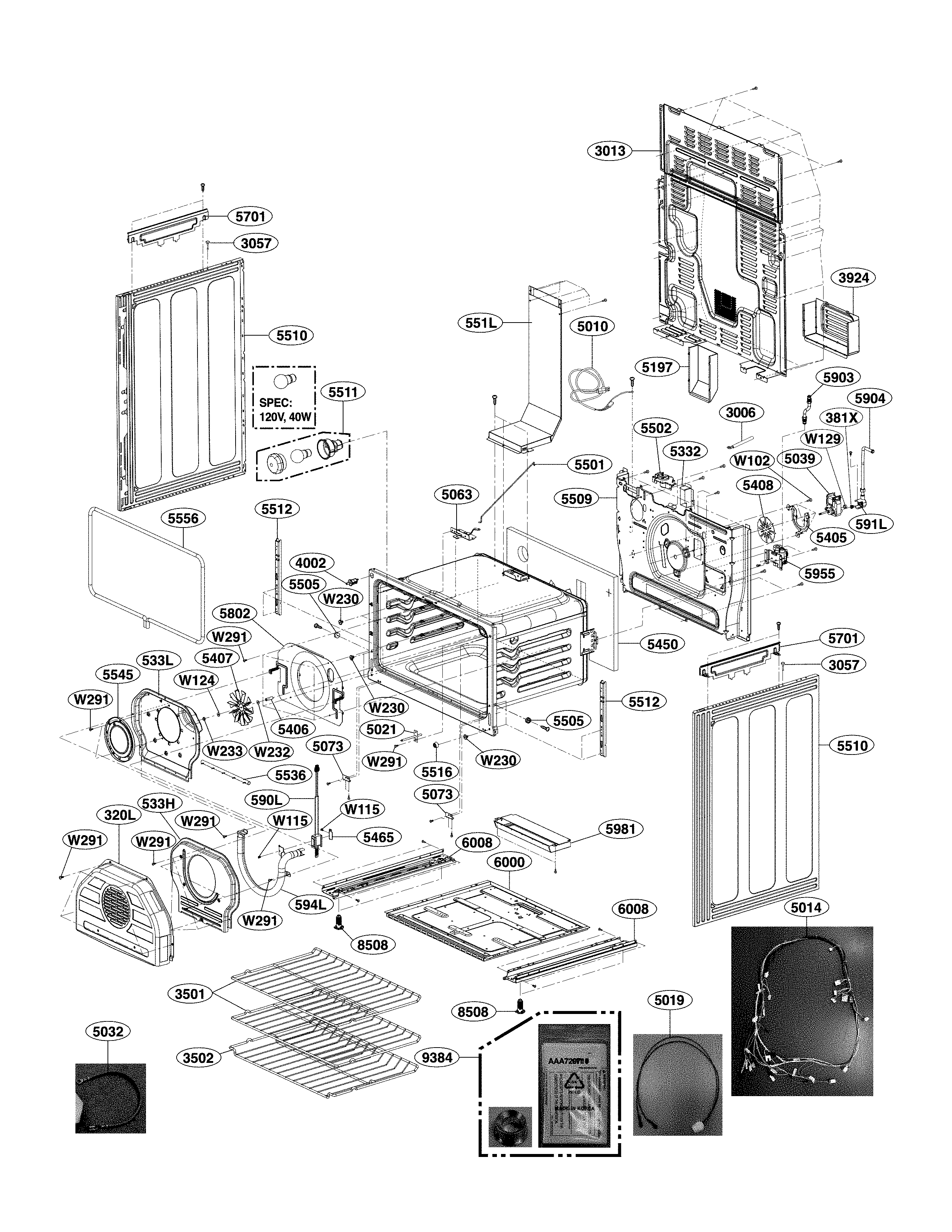 Lower cavity parts