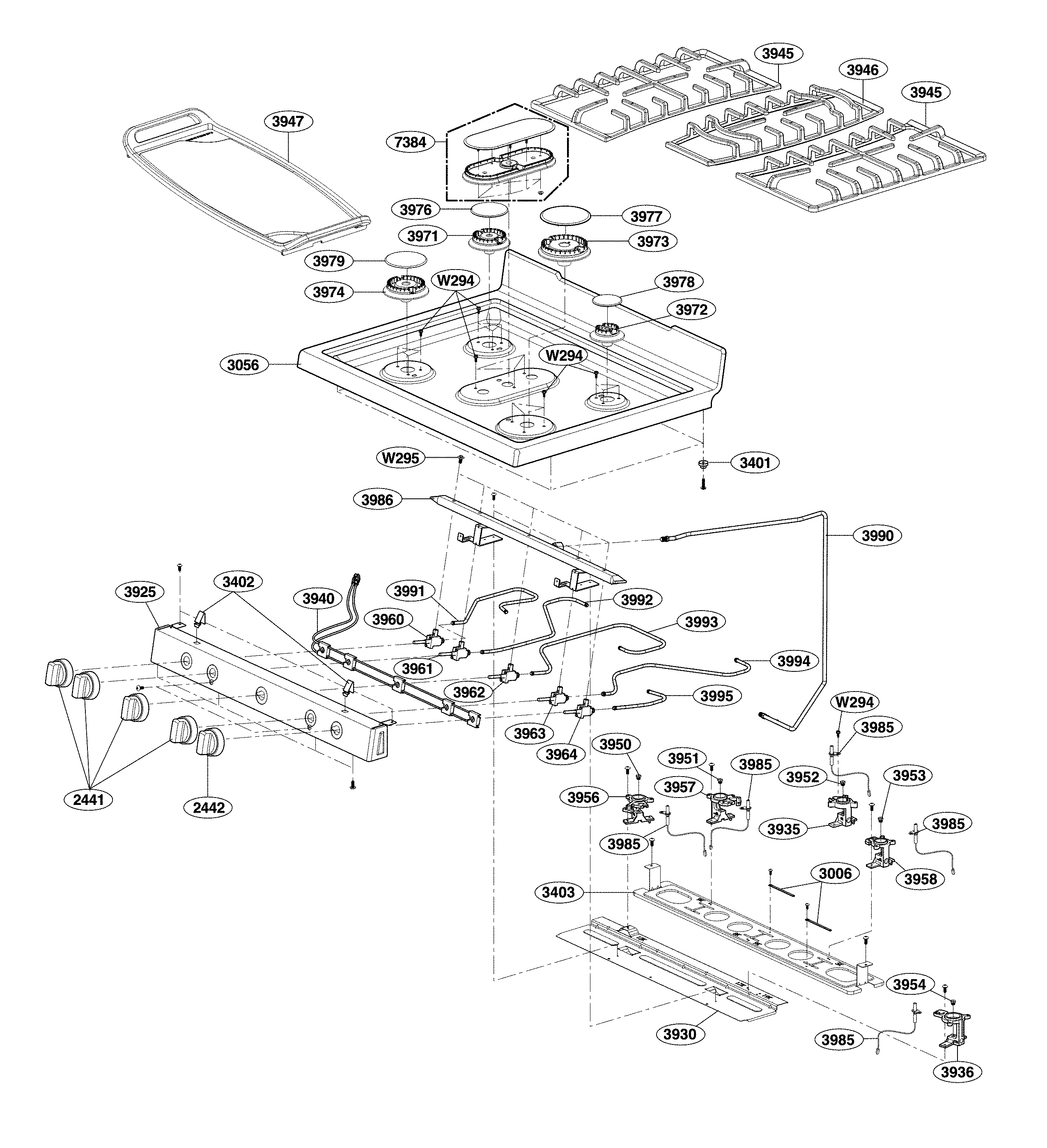 Cooktop parts