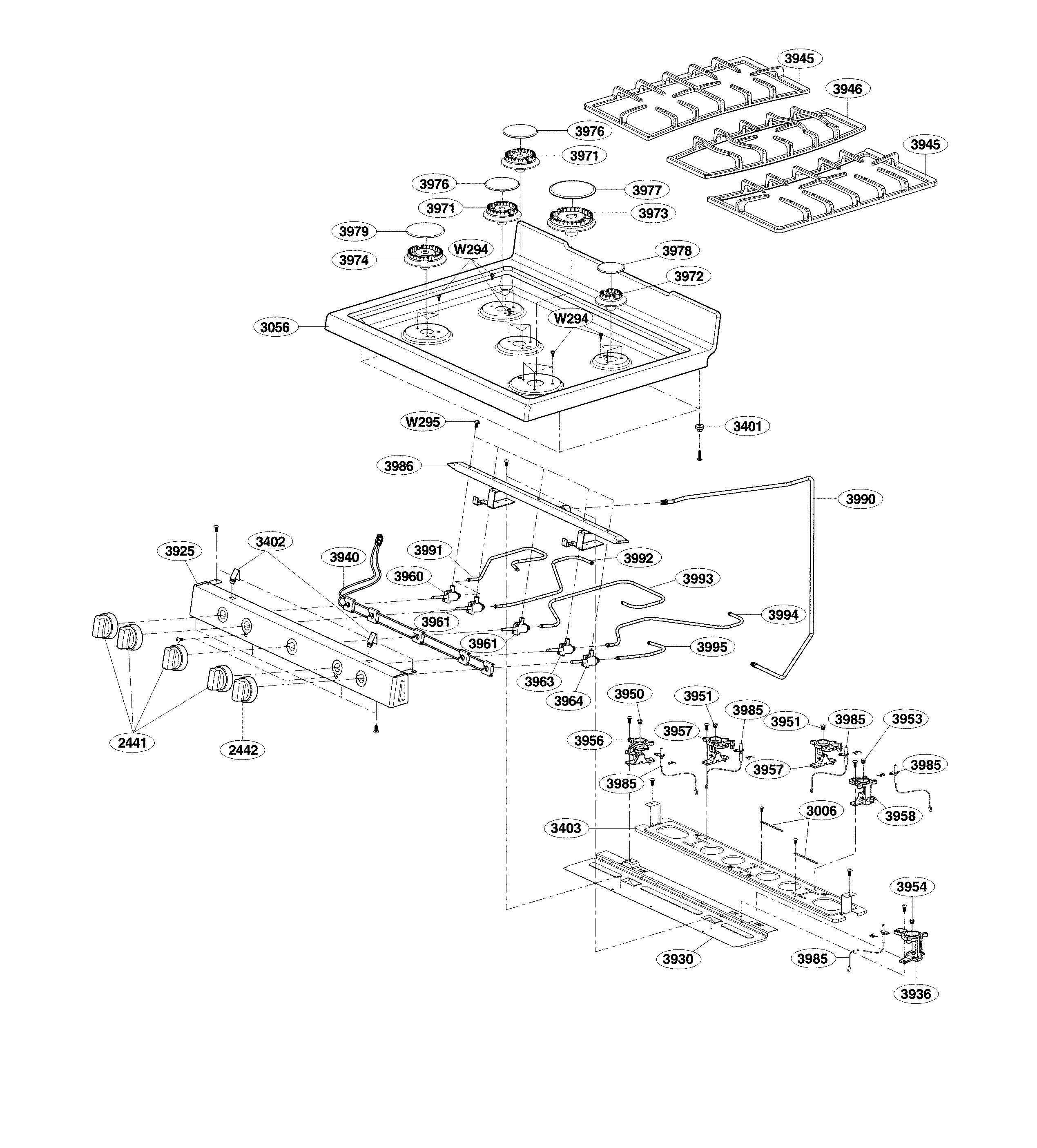 Cooktop parts