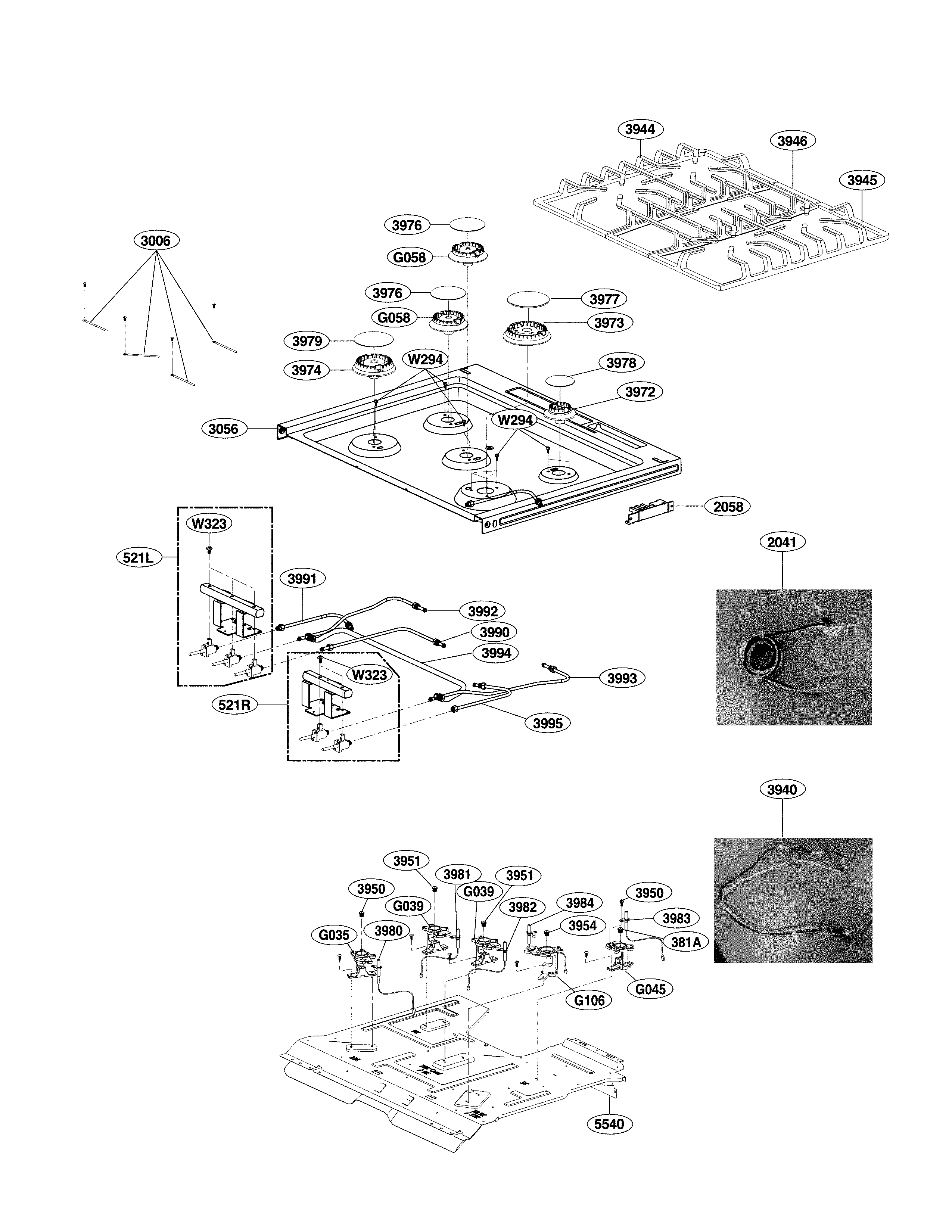 Cooktop parts
