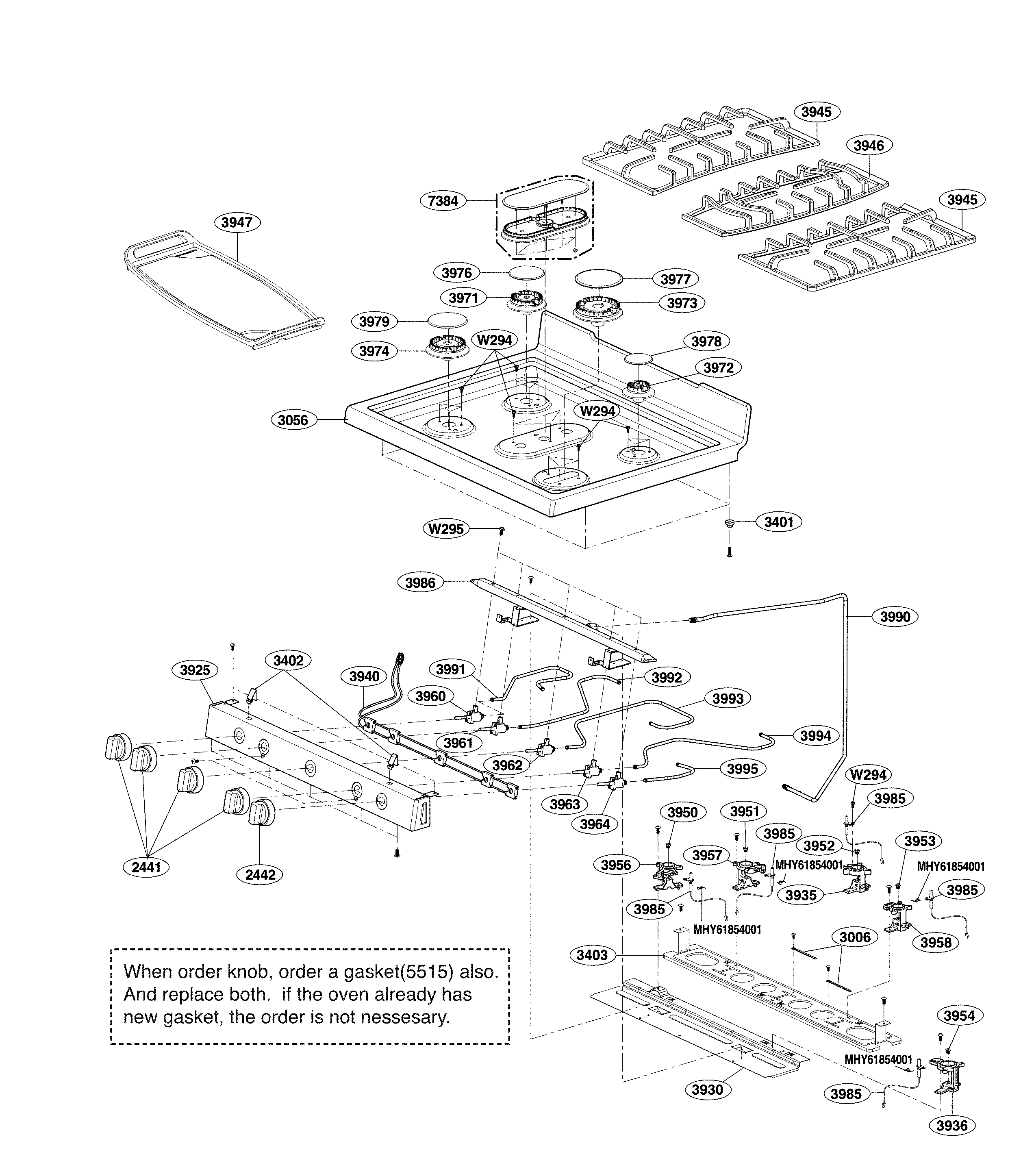 Cooktop parts