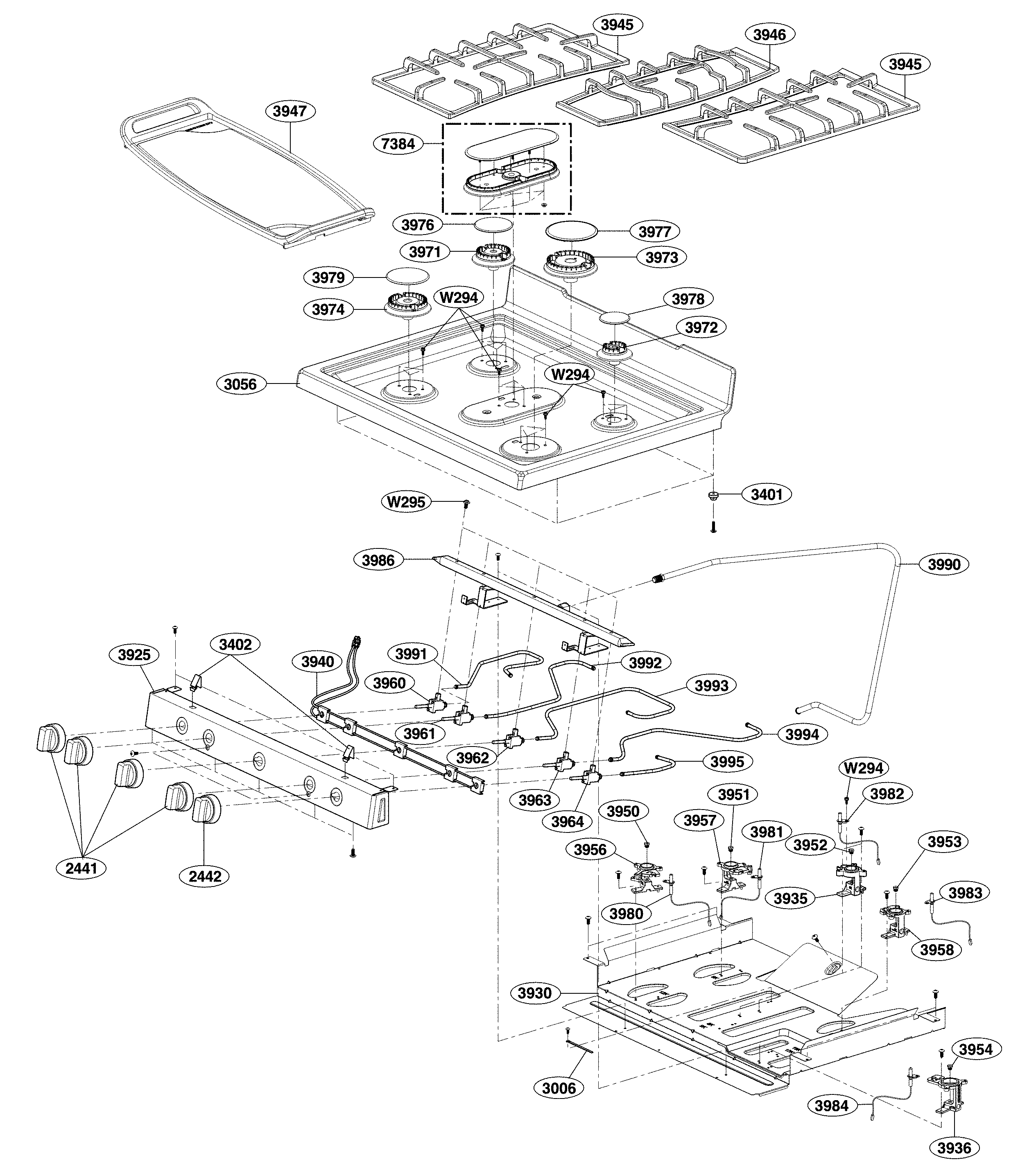 Cooktop parts