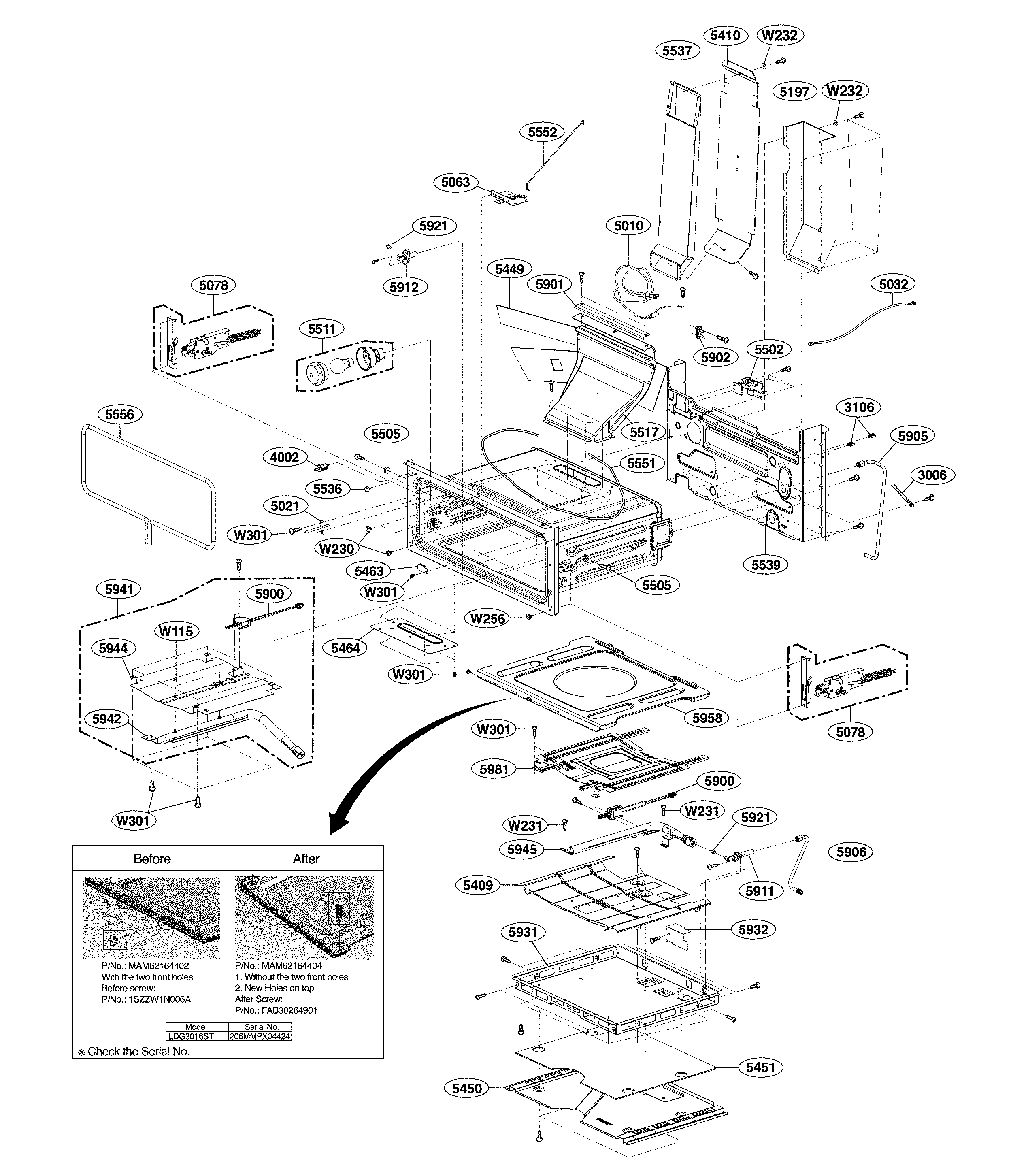 Upper cavity parts
