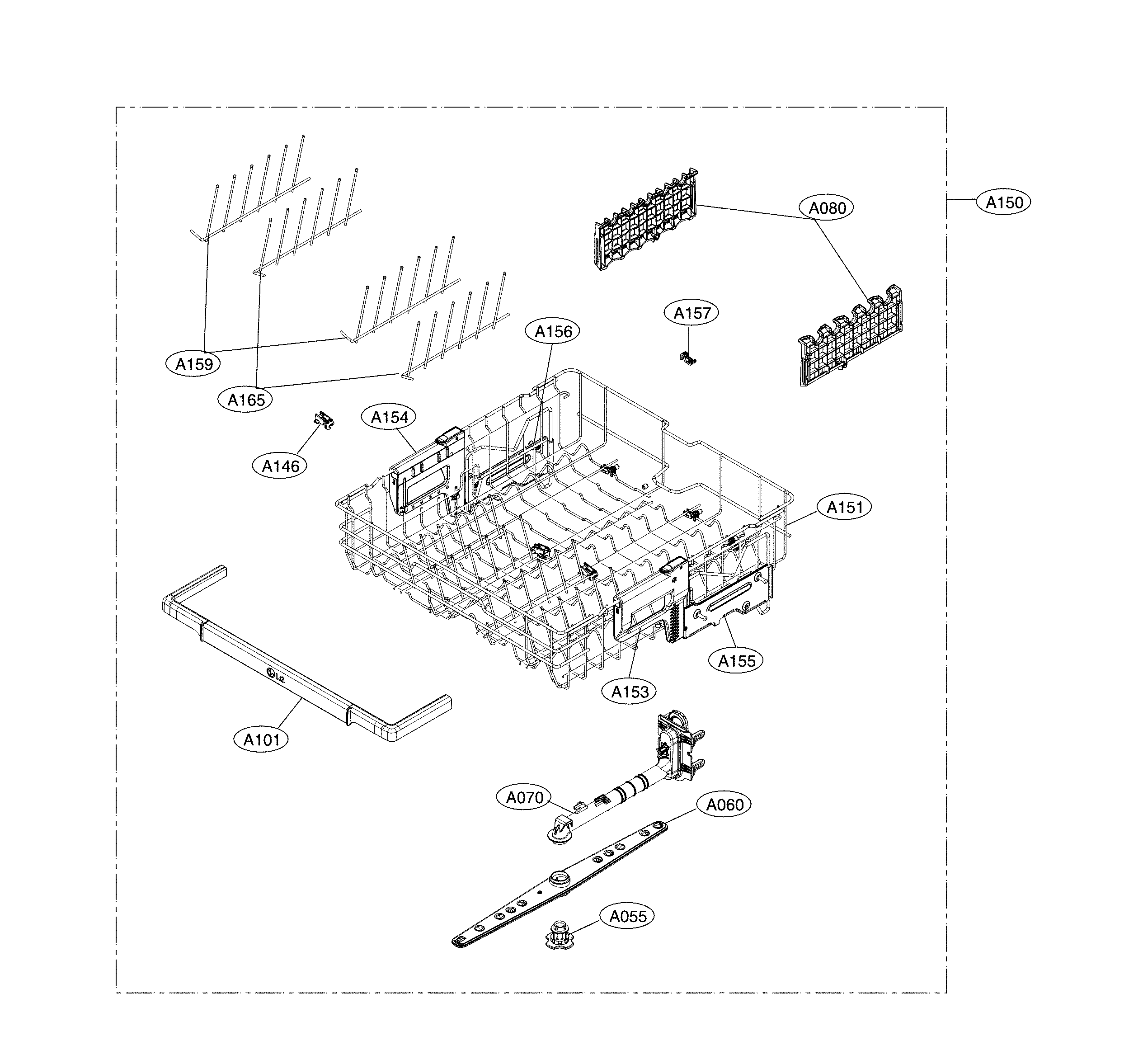 Upper rack parts