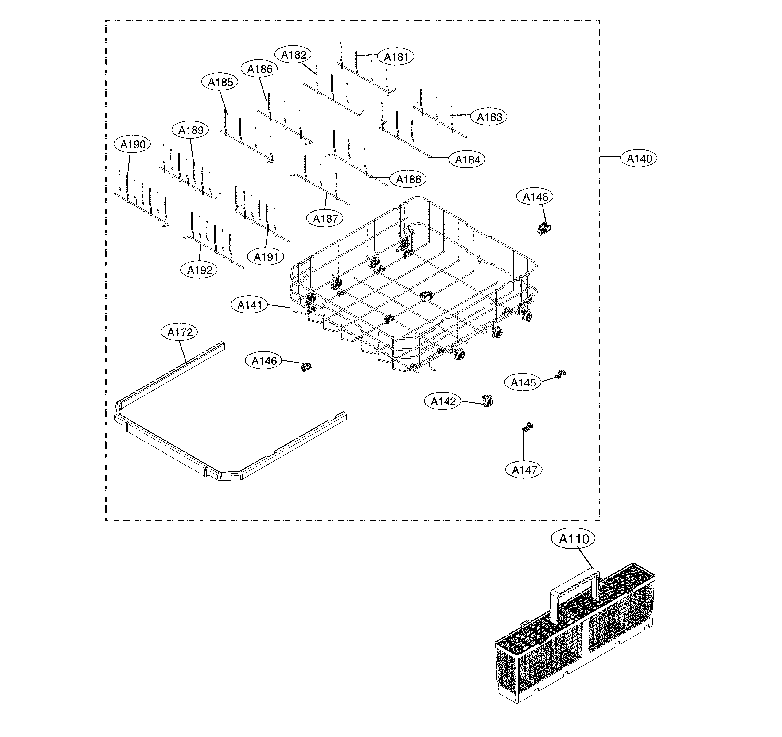 Lower rack parts