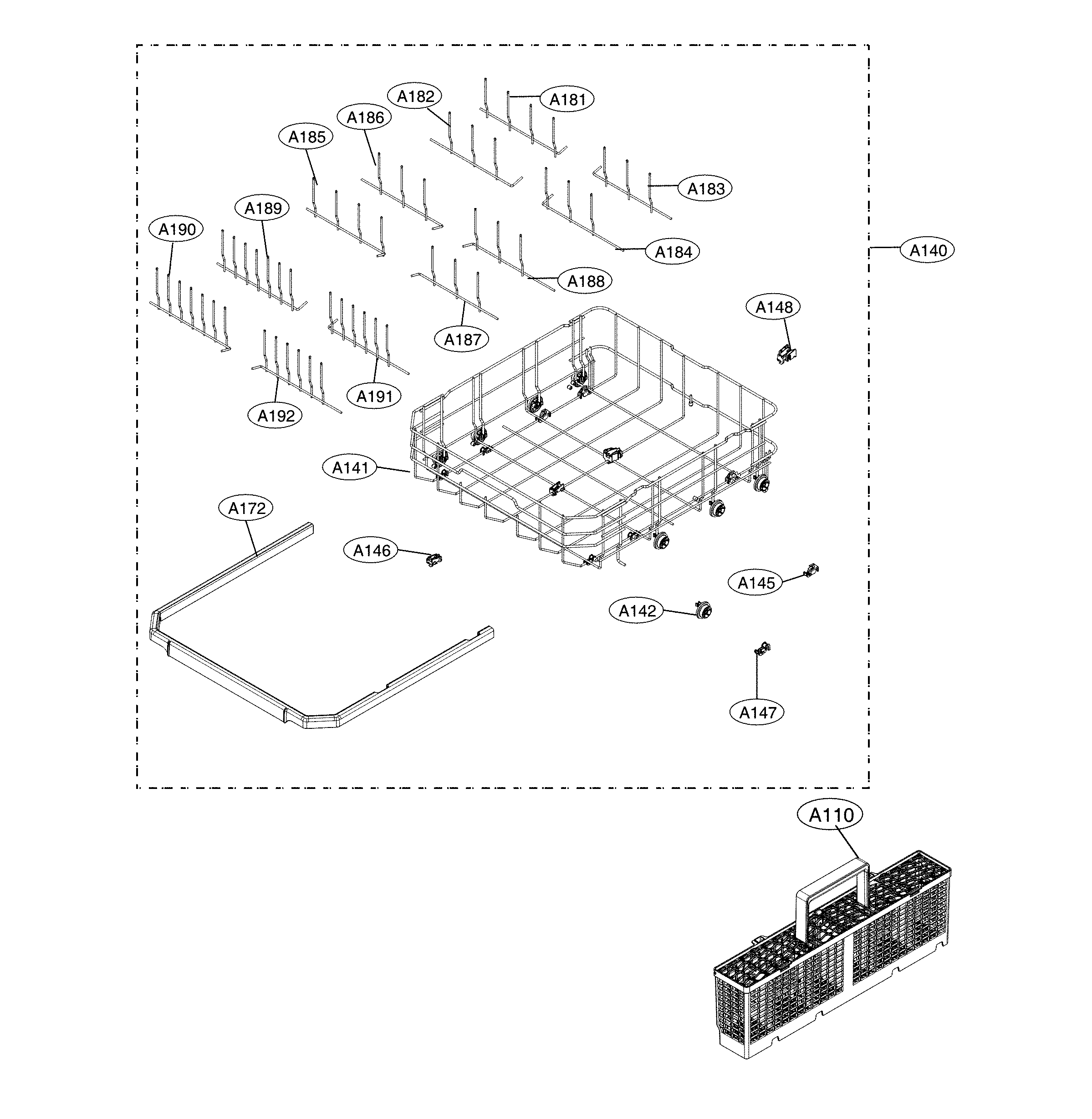 Lower rack parts
