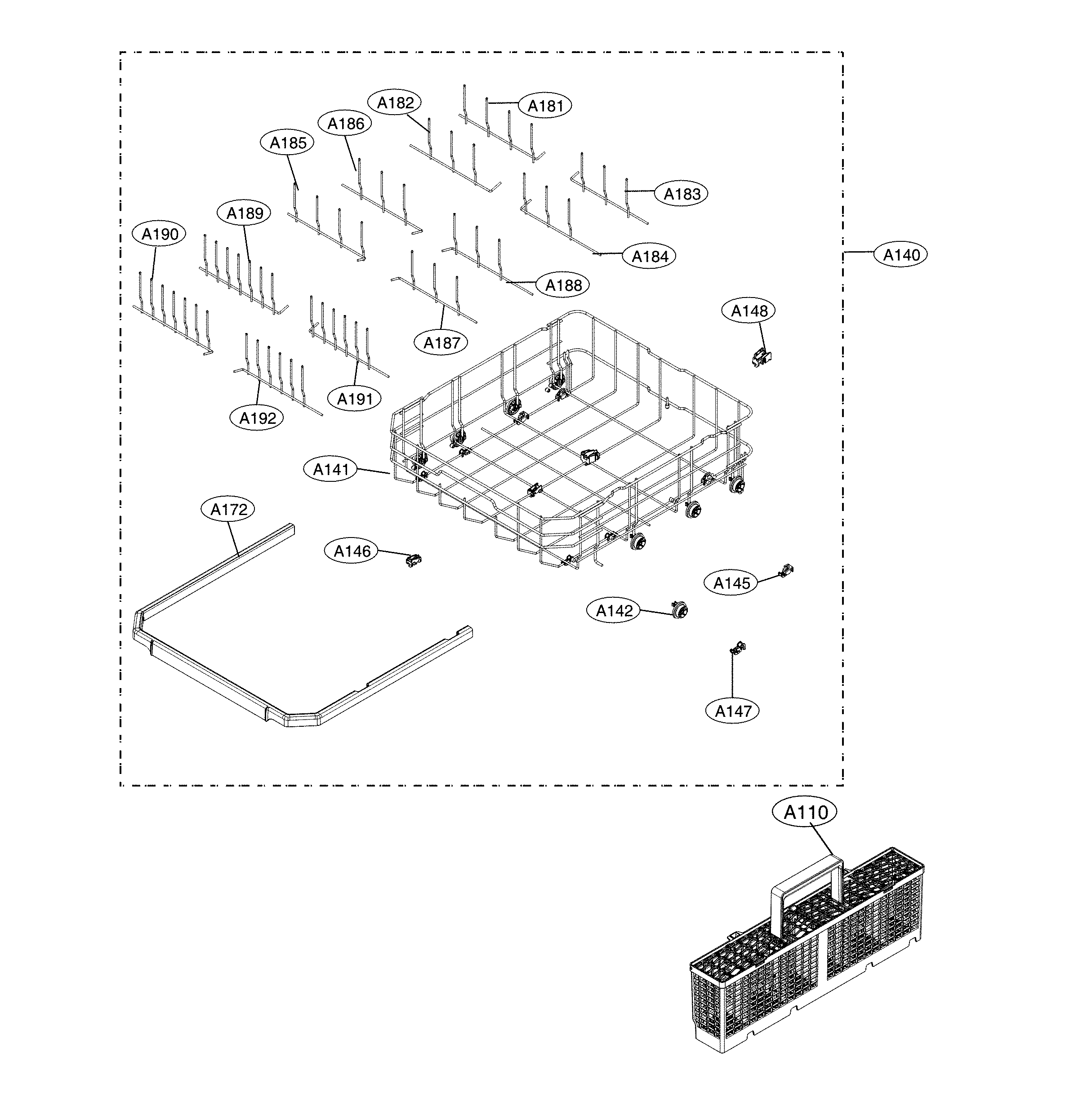 Lower rack parts