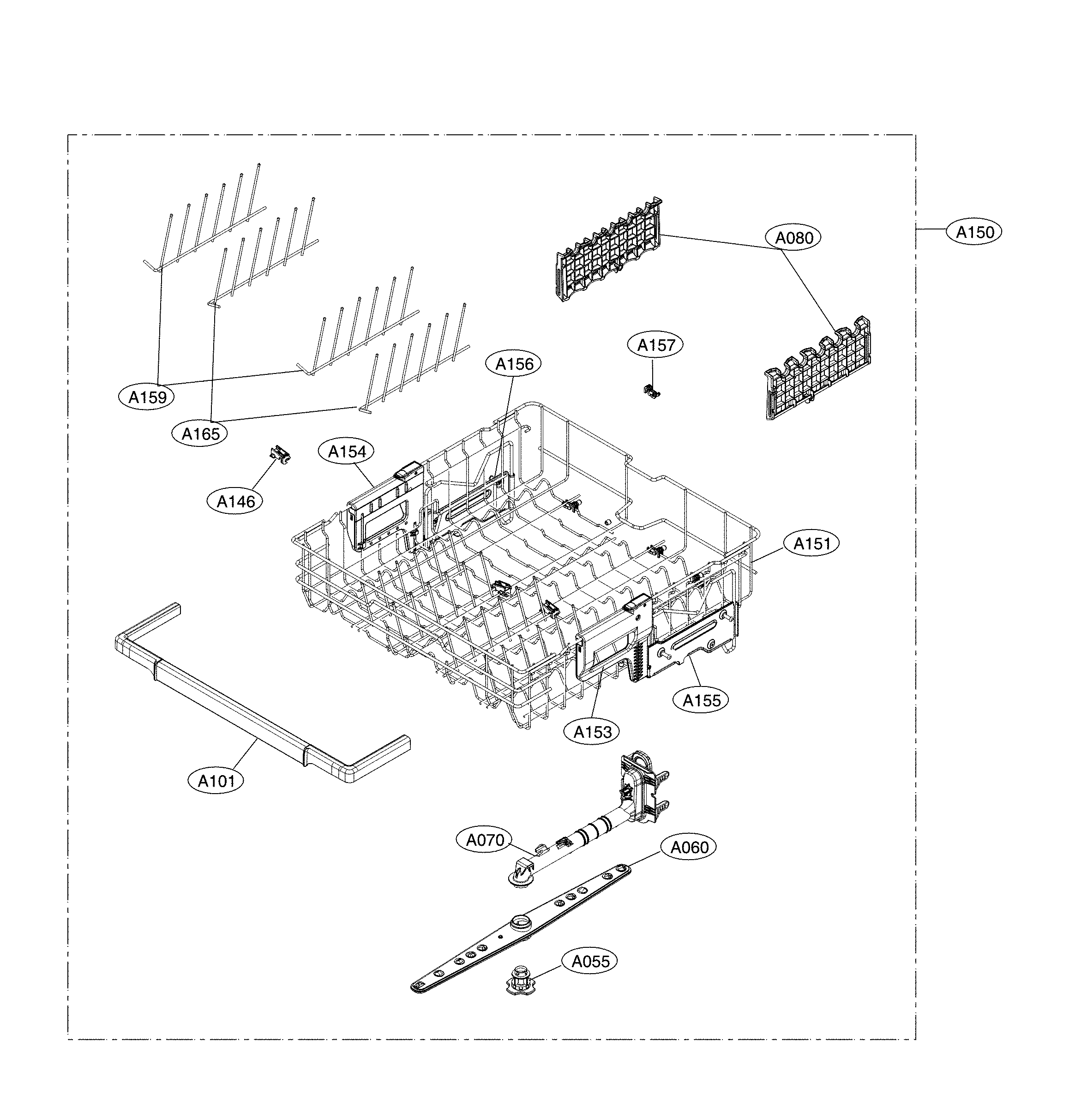 Upper rack parts