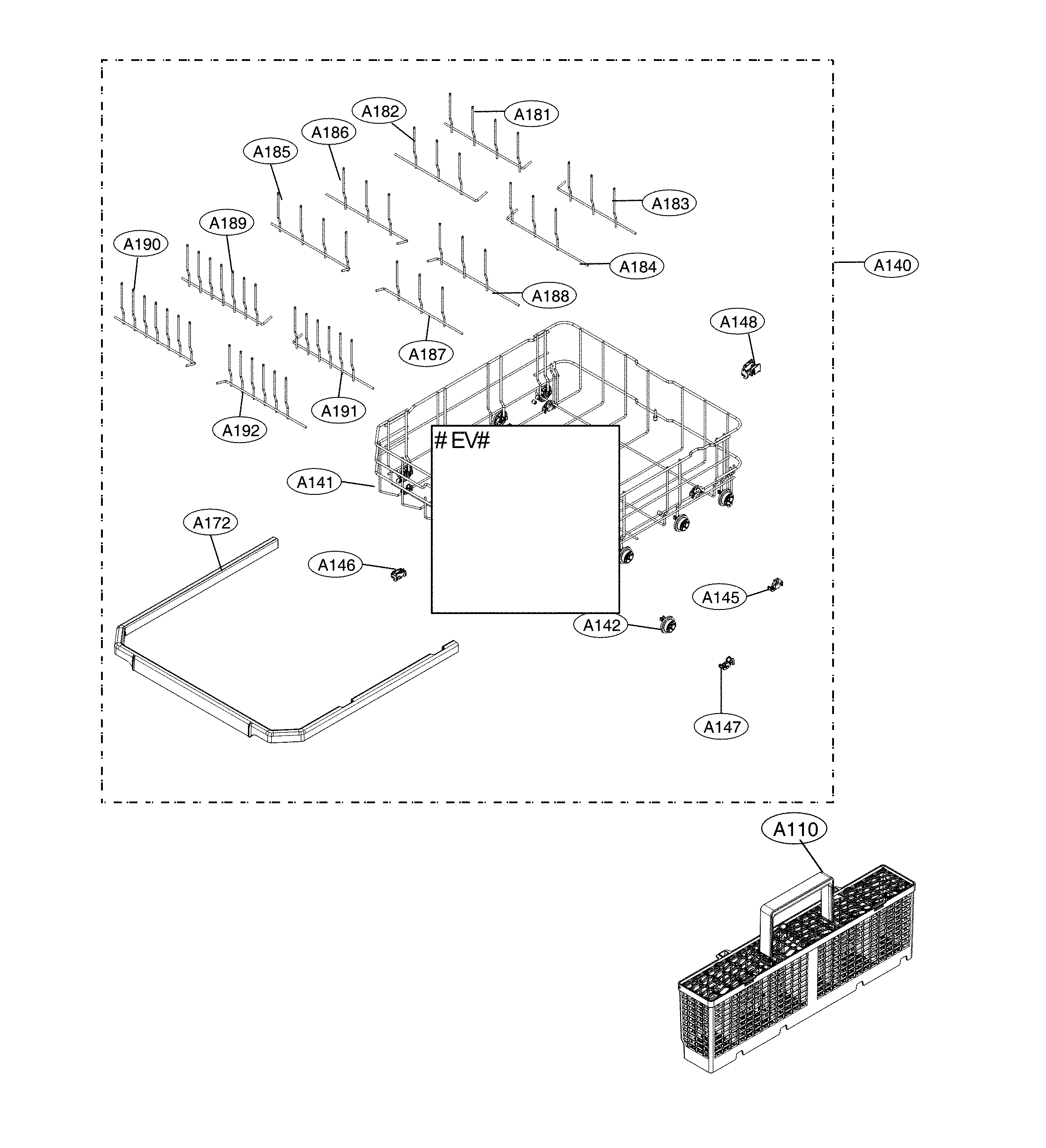 Lower rack parts