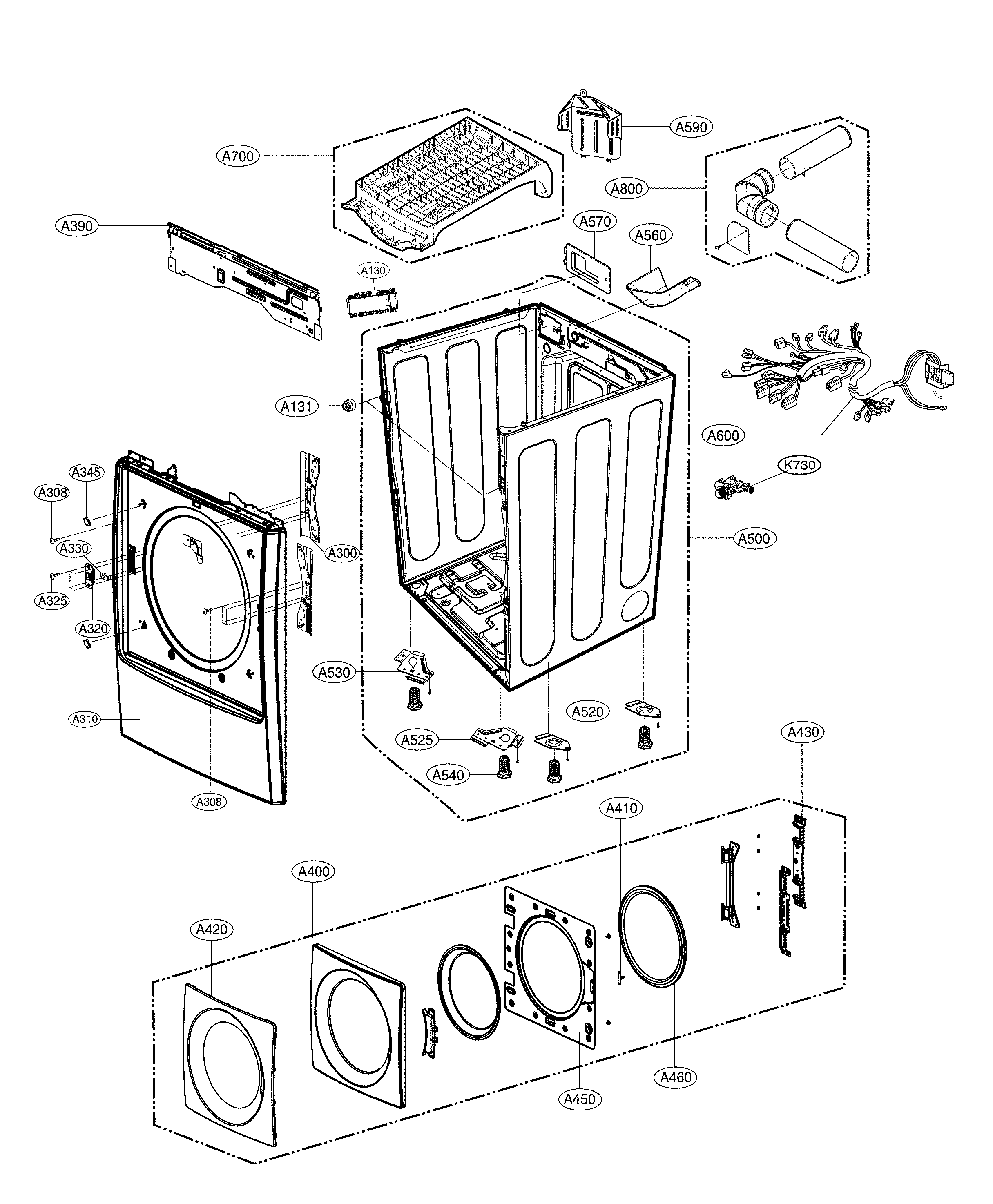Cabinet and door parts