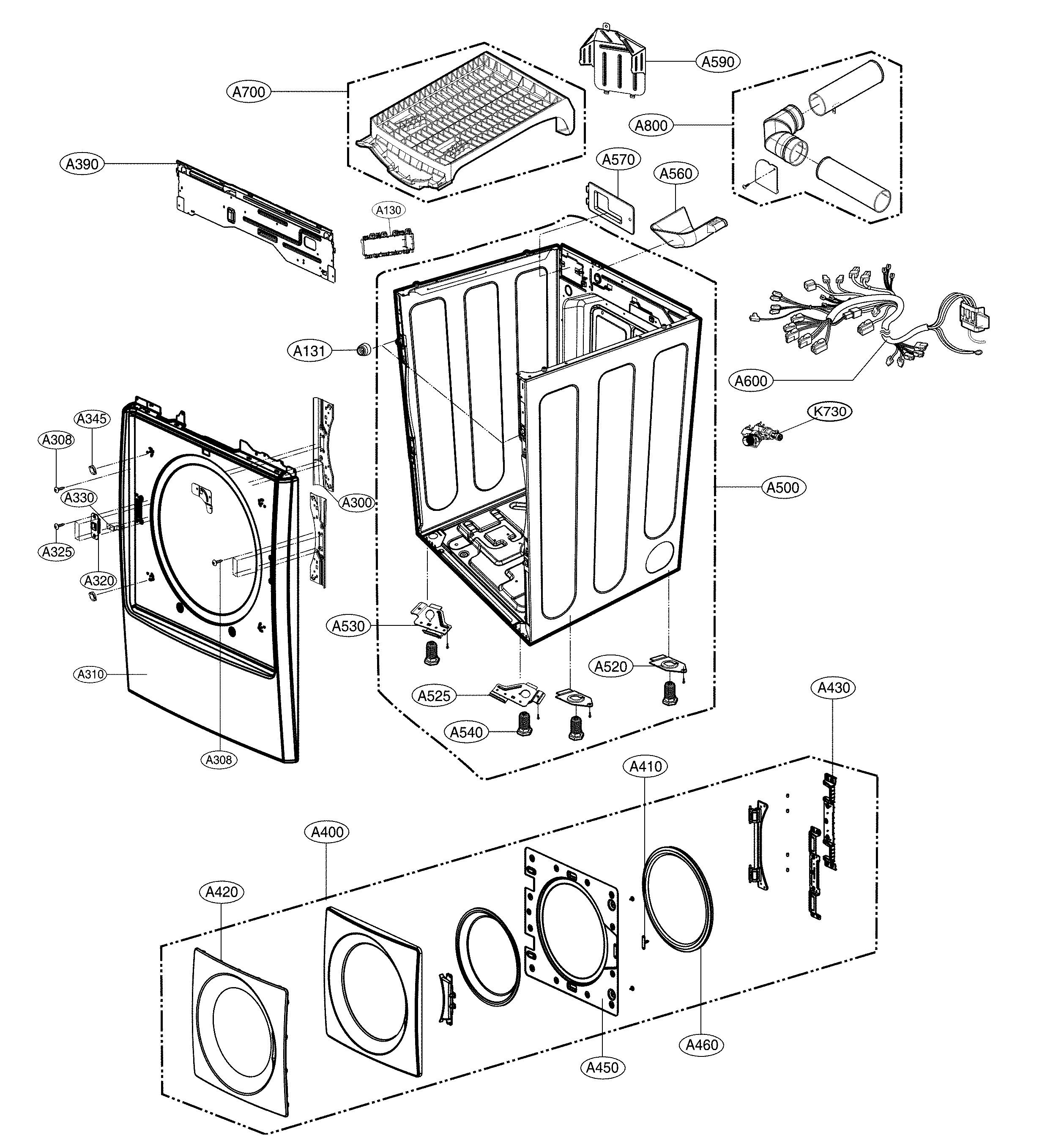Cabinet and door parts