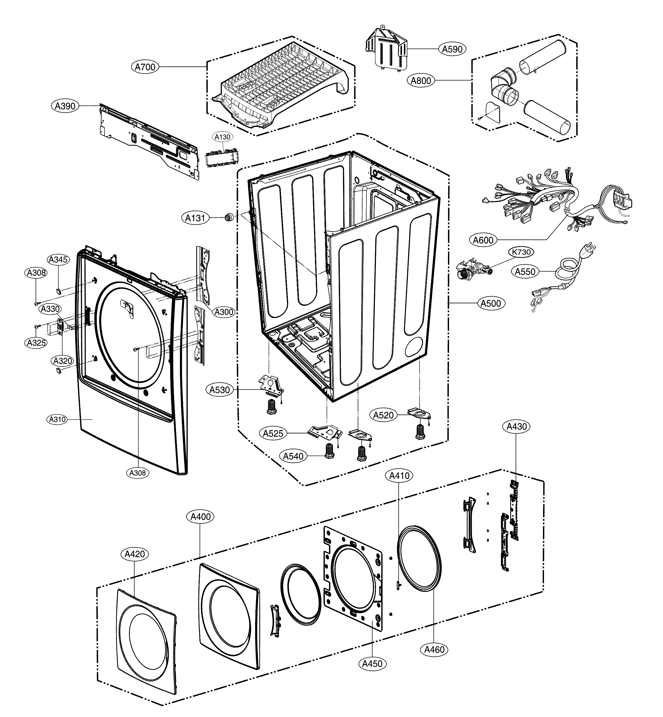 Cabinet and door parts