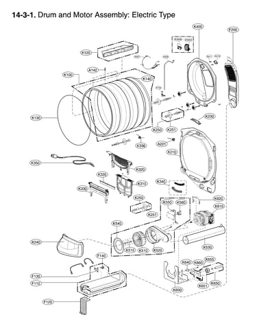 Drum and motor assembly