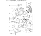 LG DLEX5680VE/00 drum and motor assembly diagram