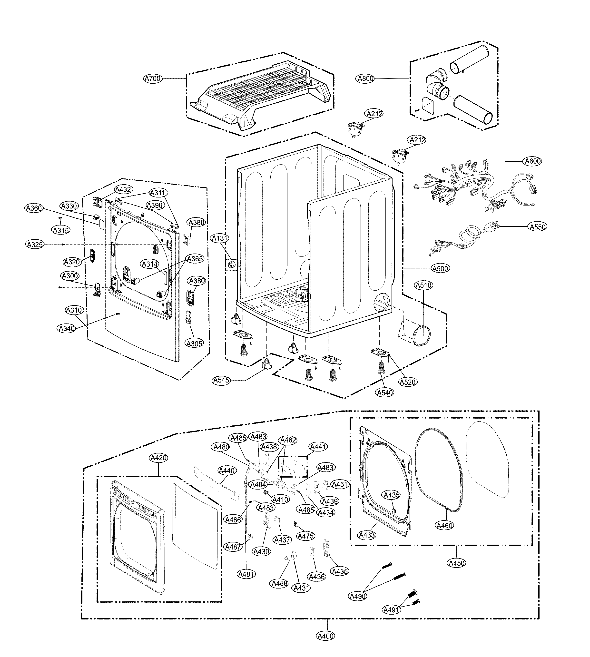 Cabinet and door assembly